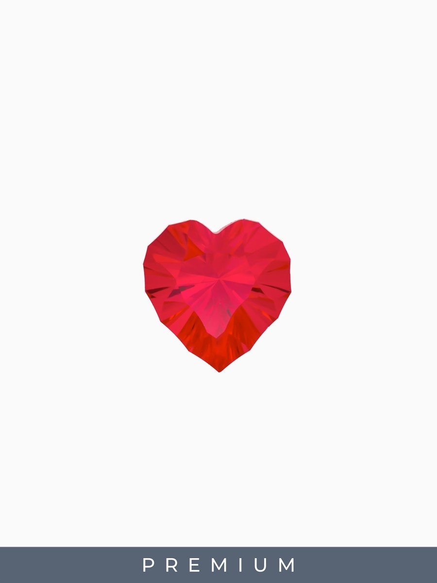 1.44CT Designer Red Lab - Grown Sapphire Heart SKU DSAL - HEAR - 01 - HIDDENSPACE