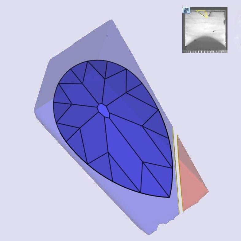 topographical render of diamond pear