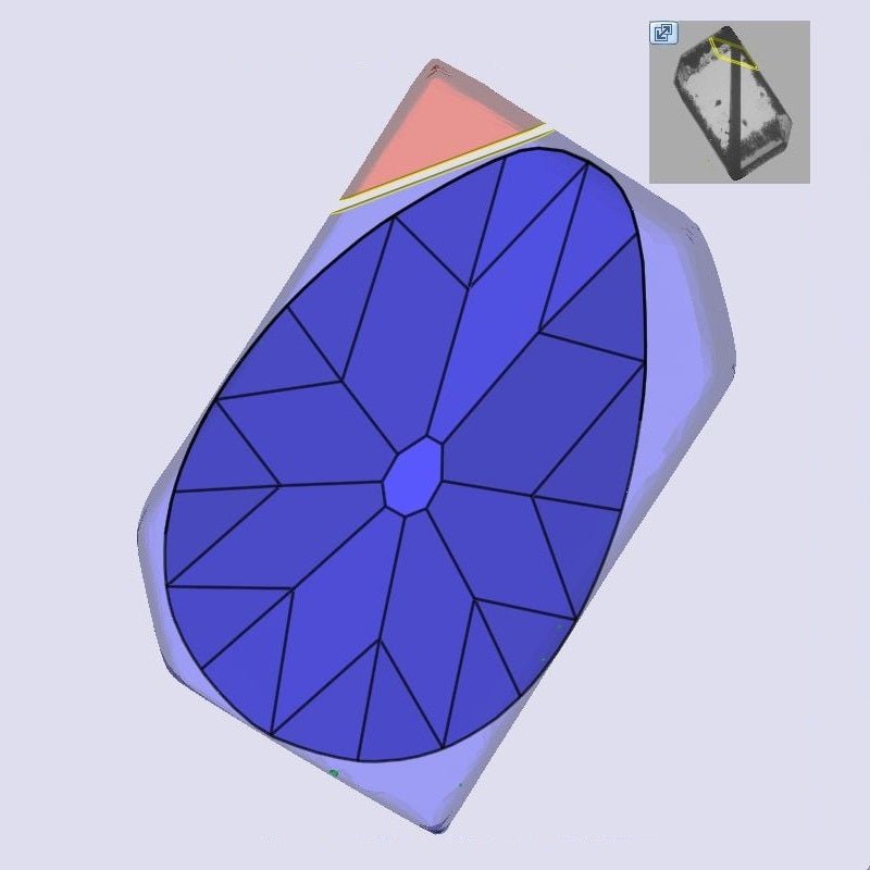 3D model of a gemstone with on a gray background