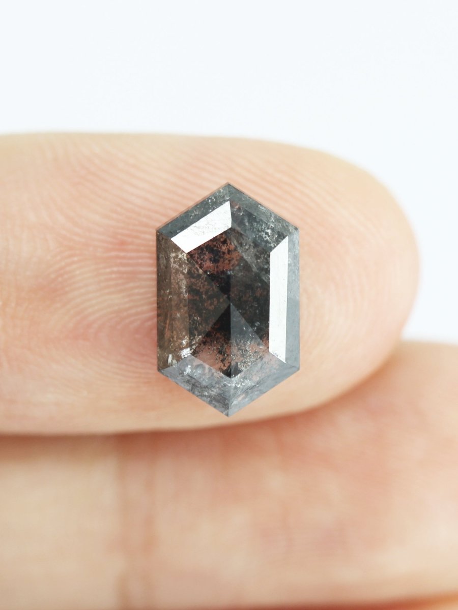 2.54CT Premium Salt and Pepper Hexagon Inventory SKU SPHEX-103