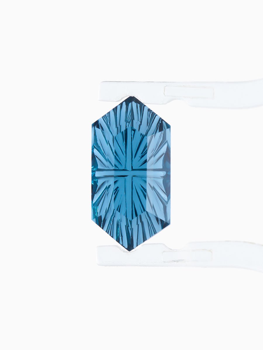 2.80CT Designer - Cut Deep Blue Topaz Hexagon Inventory SKU DTPHEX - 01 - HIDDENSPACE