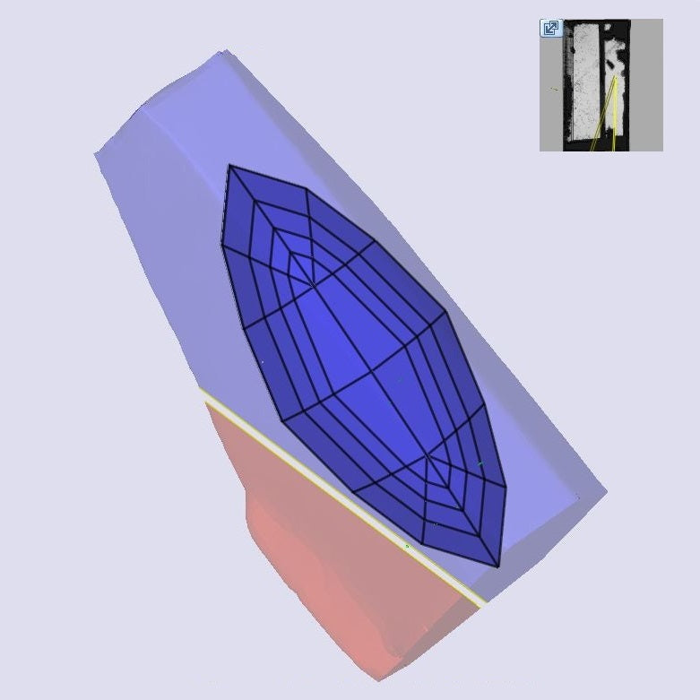 topographical render of diamond marquise