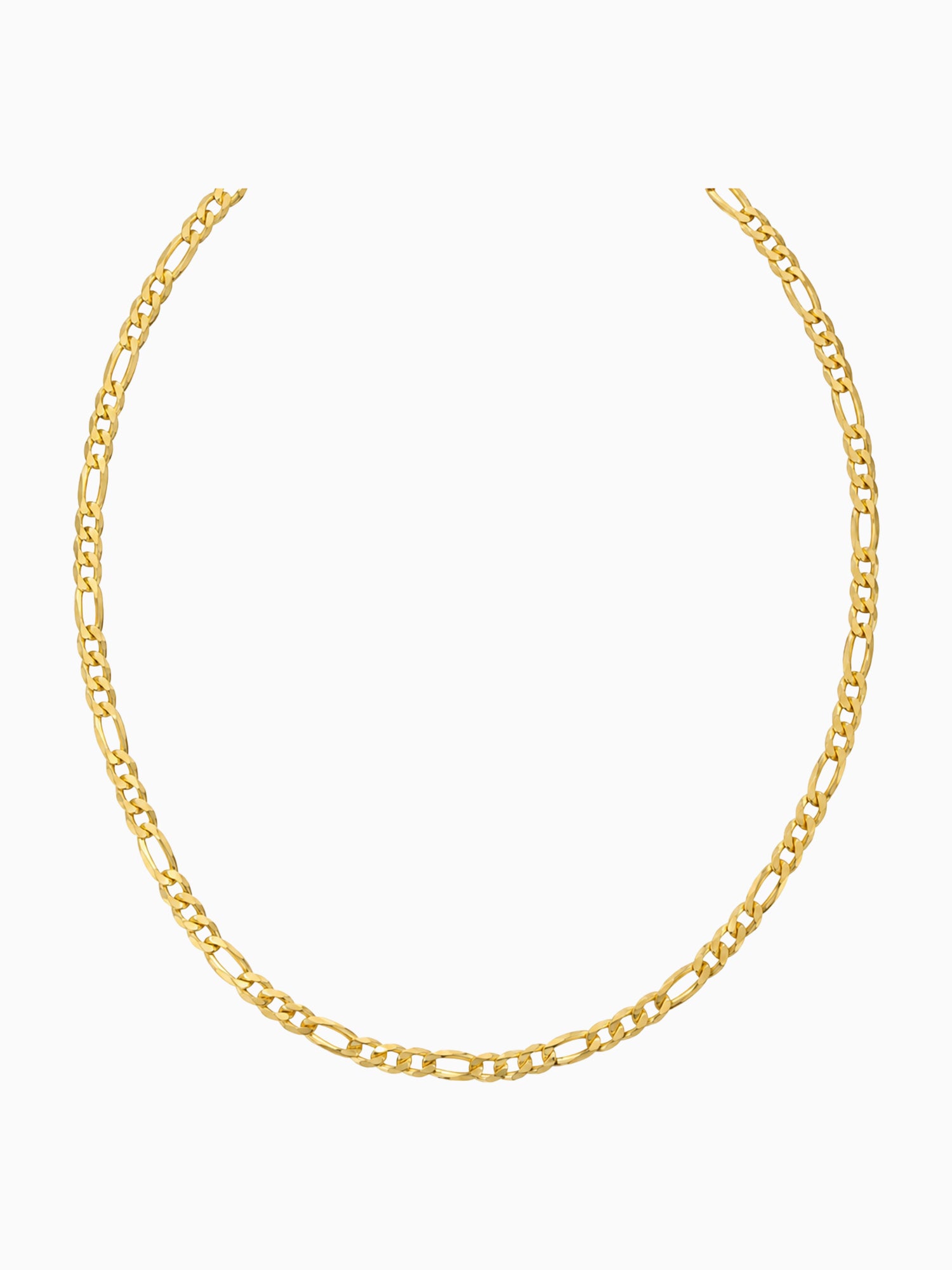 5.2mm figaro chain unique modern art deco chain necklace gold plated sterling silver