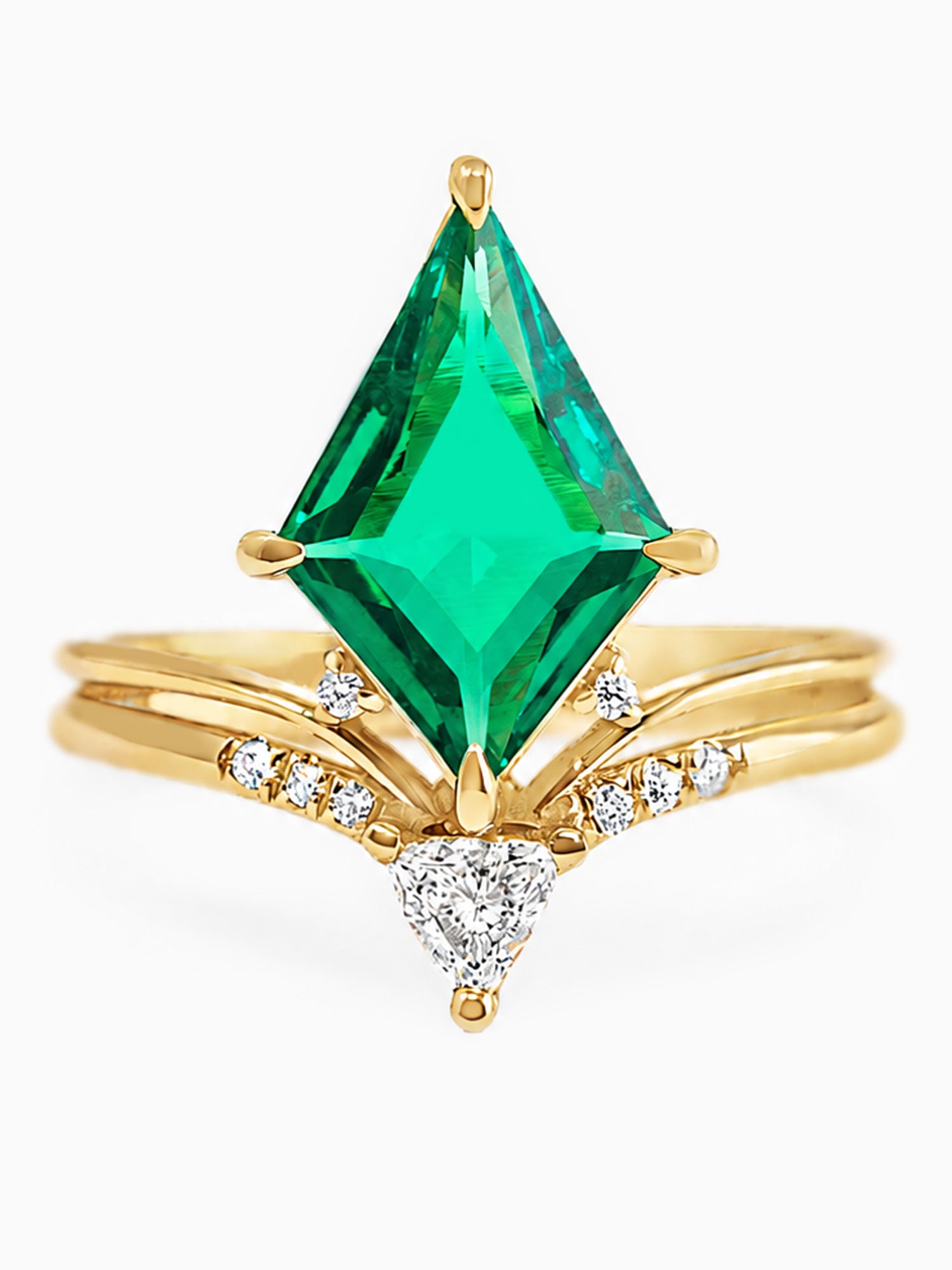 Kite Emerald engagement ring diamond wedding ring fine jewelry