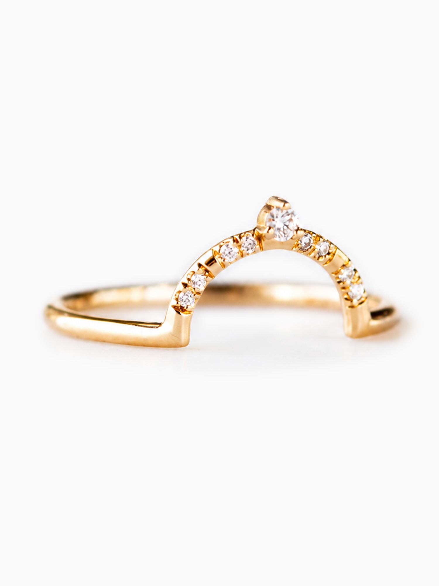 14K Yellow gold fine jewelry wedding band diamond matching band