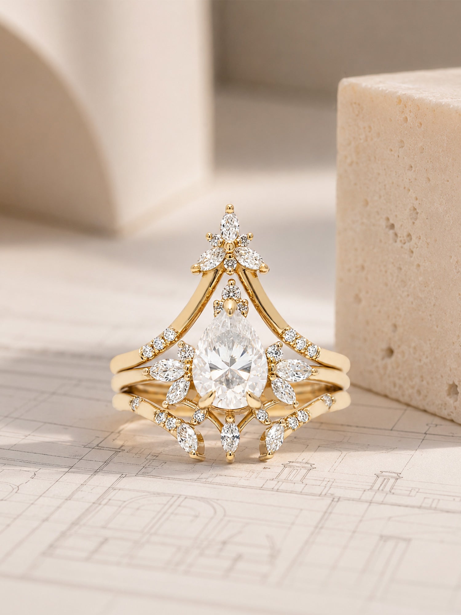pear diamond engagement ring diamond fine jewelry wedding bands architectural design wedding jewelry