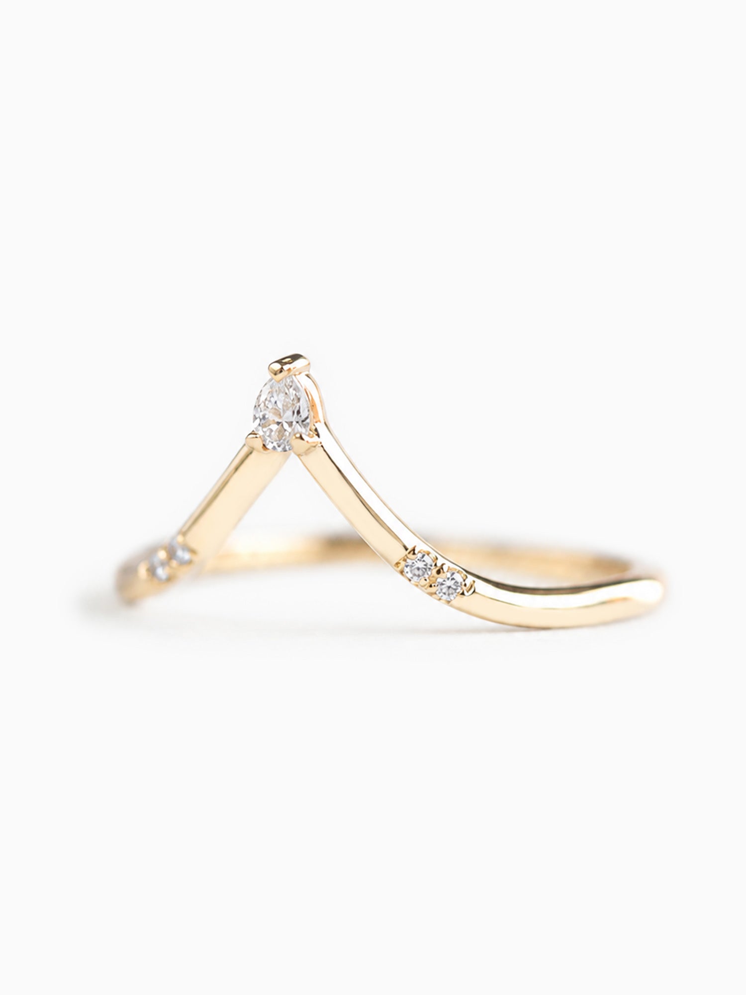 Gold stacking ring set diamond wedding ring band