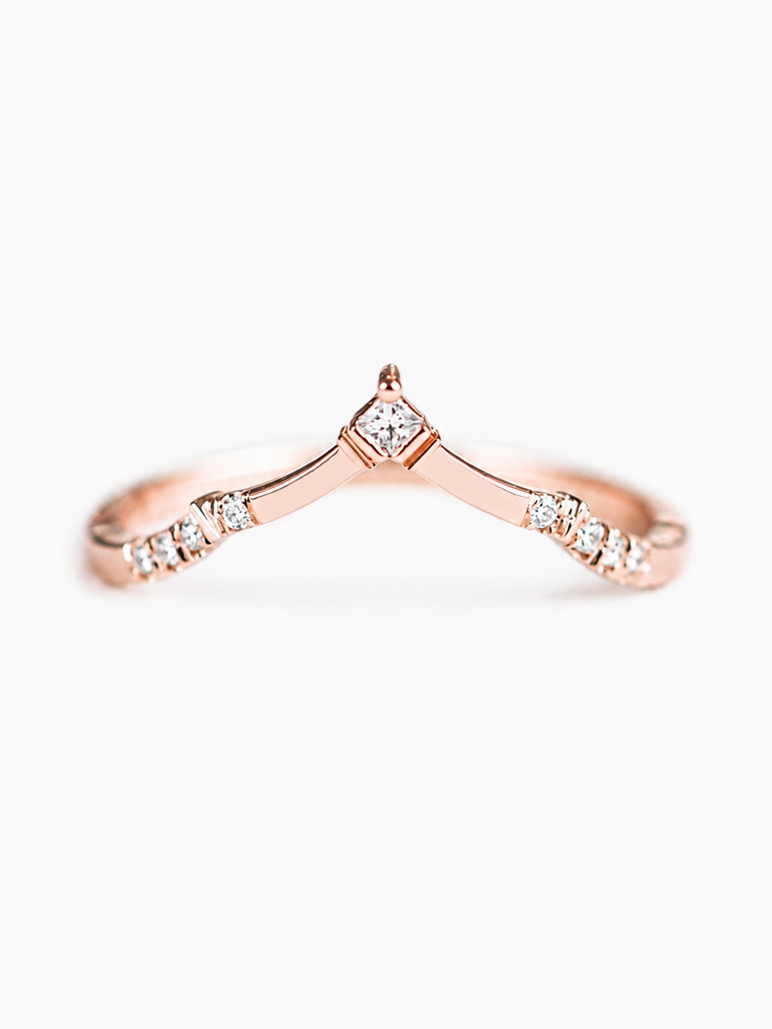 Diamond wedding ring Marching band fine jewelry Art deco stacking ring