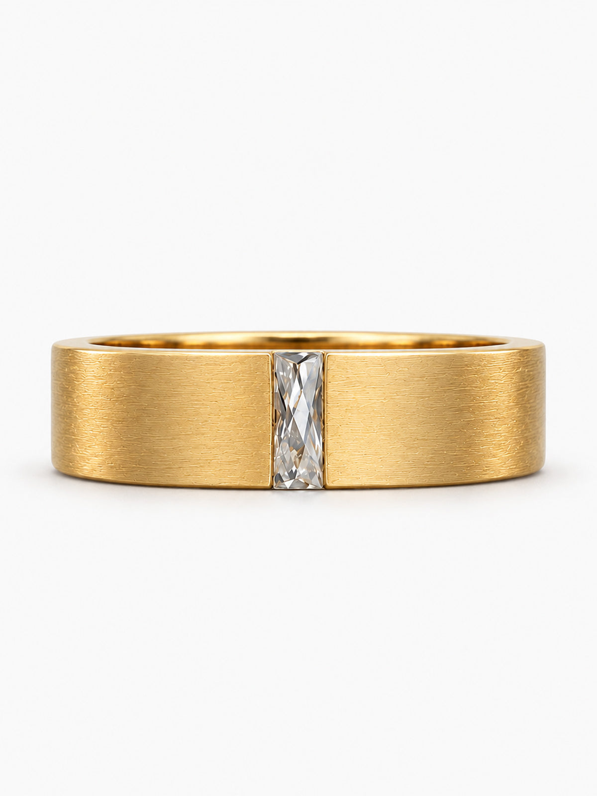18k yellow gold french baguette diamond wedding band fine jewelry
