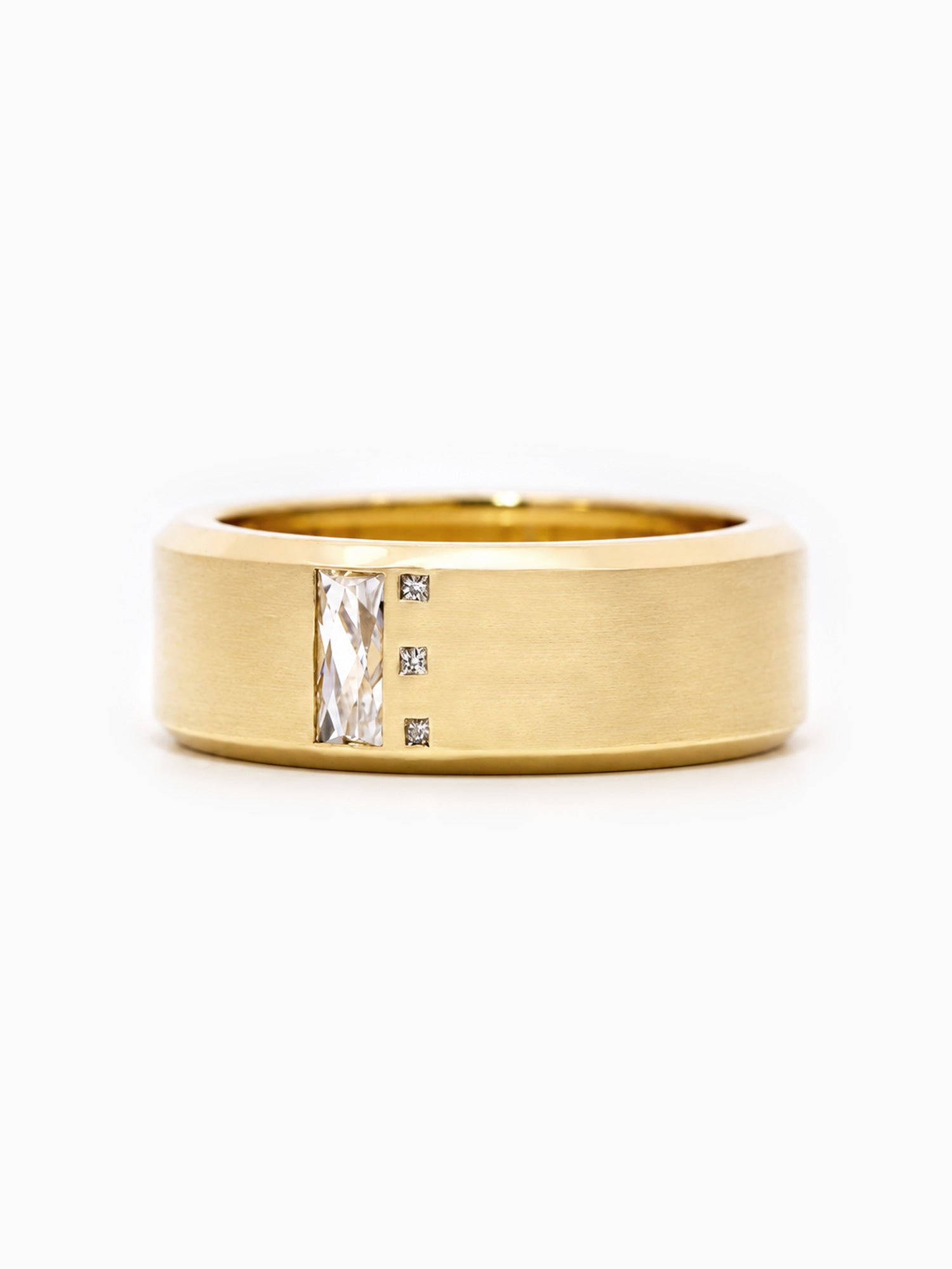 French baguette diamond engagement ring princess 14k yellow gold fine jewelry wedding band