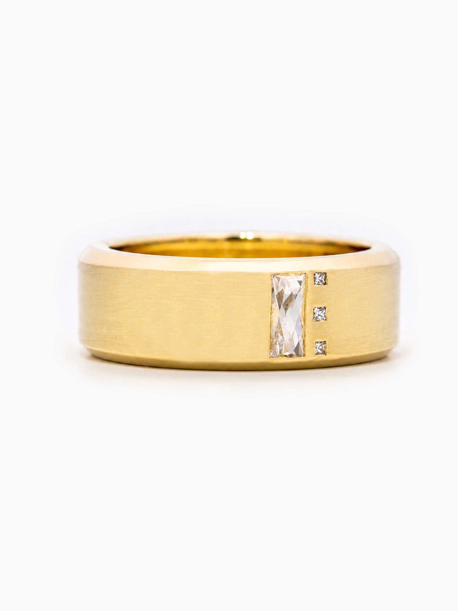 French baguette fine jewelry wedding band 14k yellow gold fine wedding band mans' band