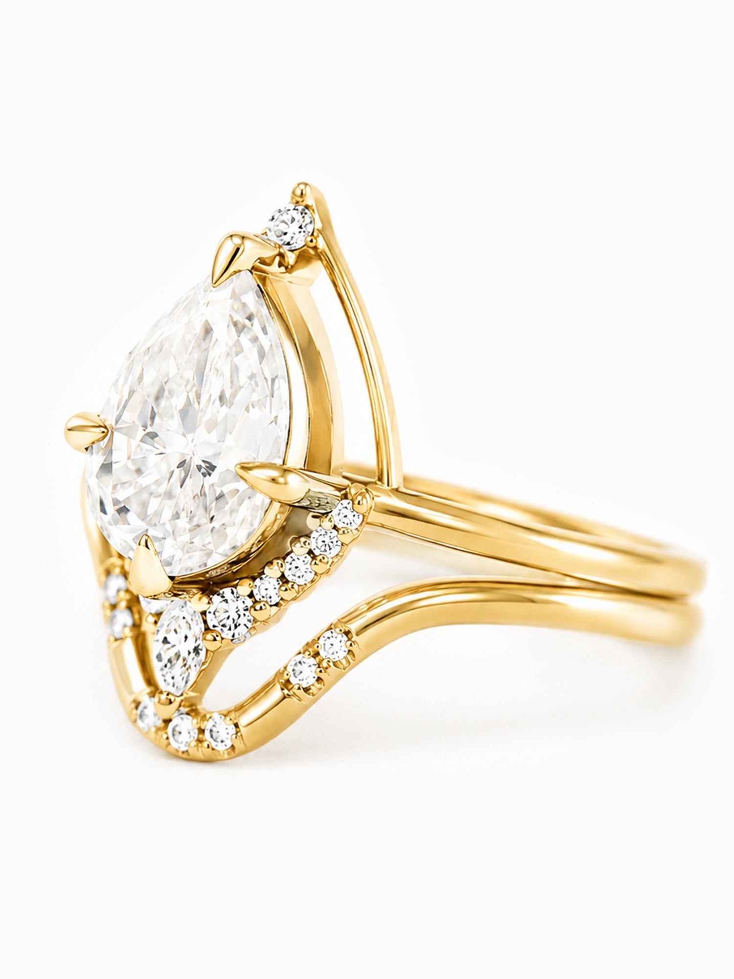 pear diamond wedding ring set completed fine jewelry engagement rings
