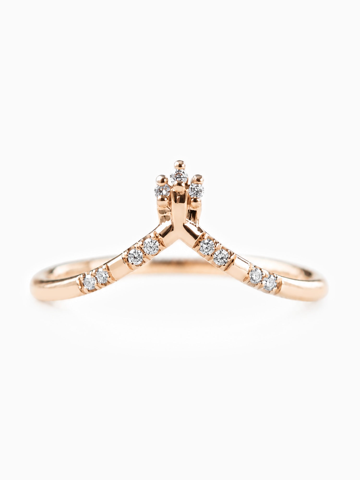 14K Rose Gold diamond matching band fine jewelry wedding band unique design bridal ring