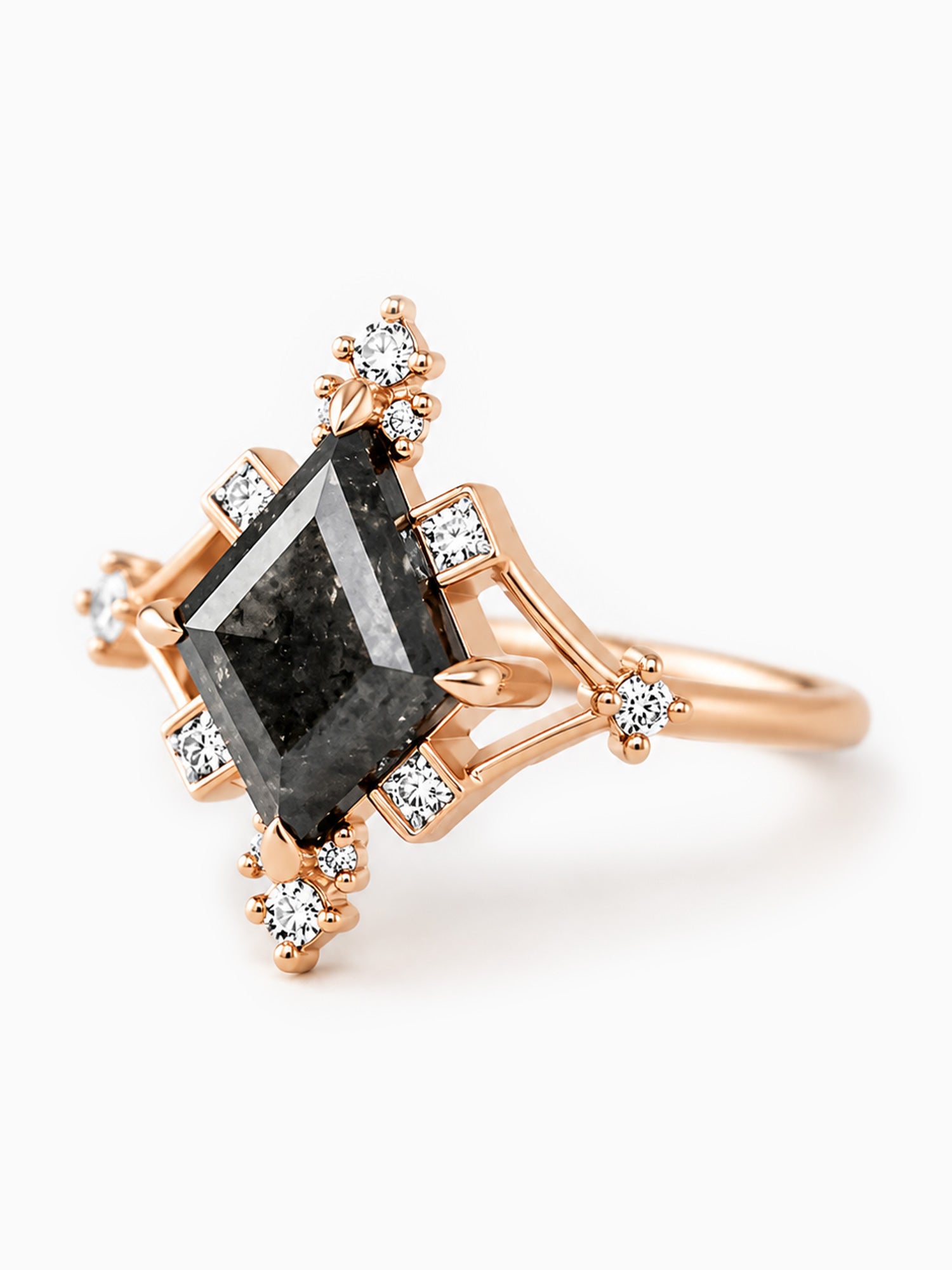Kite diamond engagement ring ring diamond wedding ring rose gold