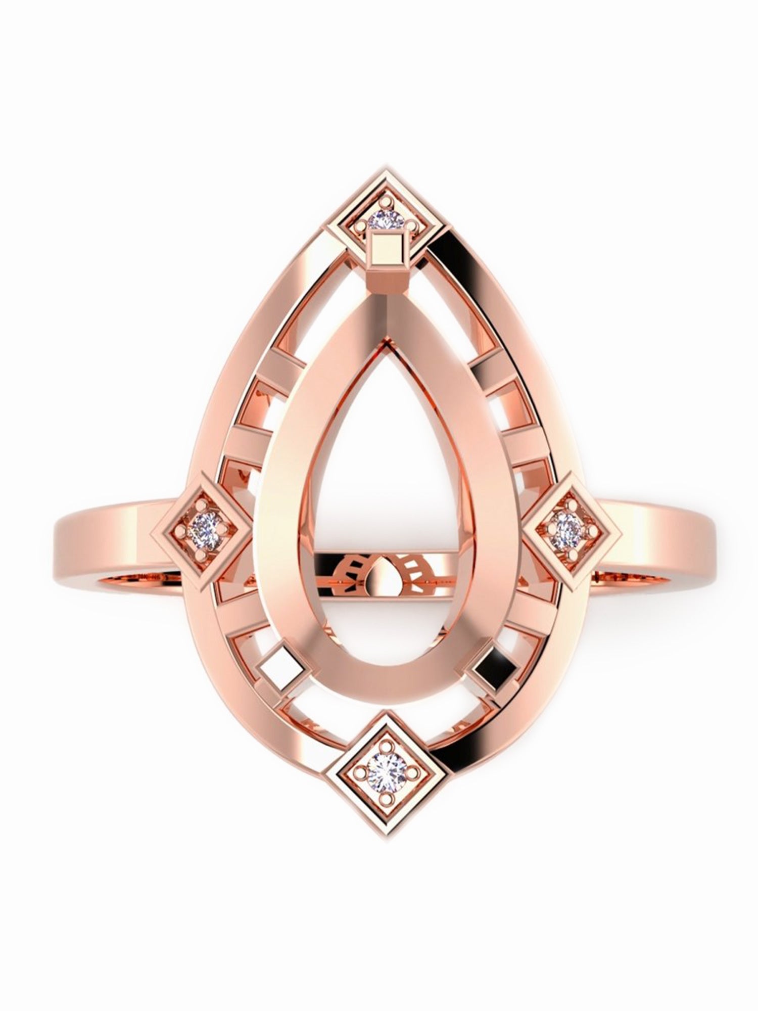 Pear wedding ring statement ring art deco modern engagement ring