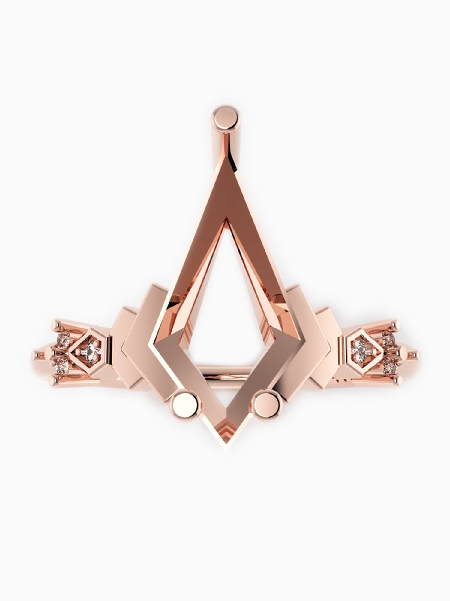 14K Rose Gold Isadora ring Kite diamond engagement ring fine jewelry art deco