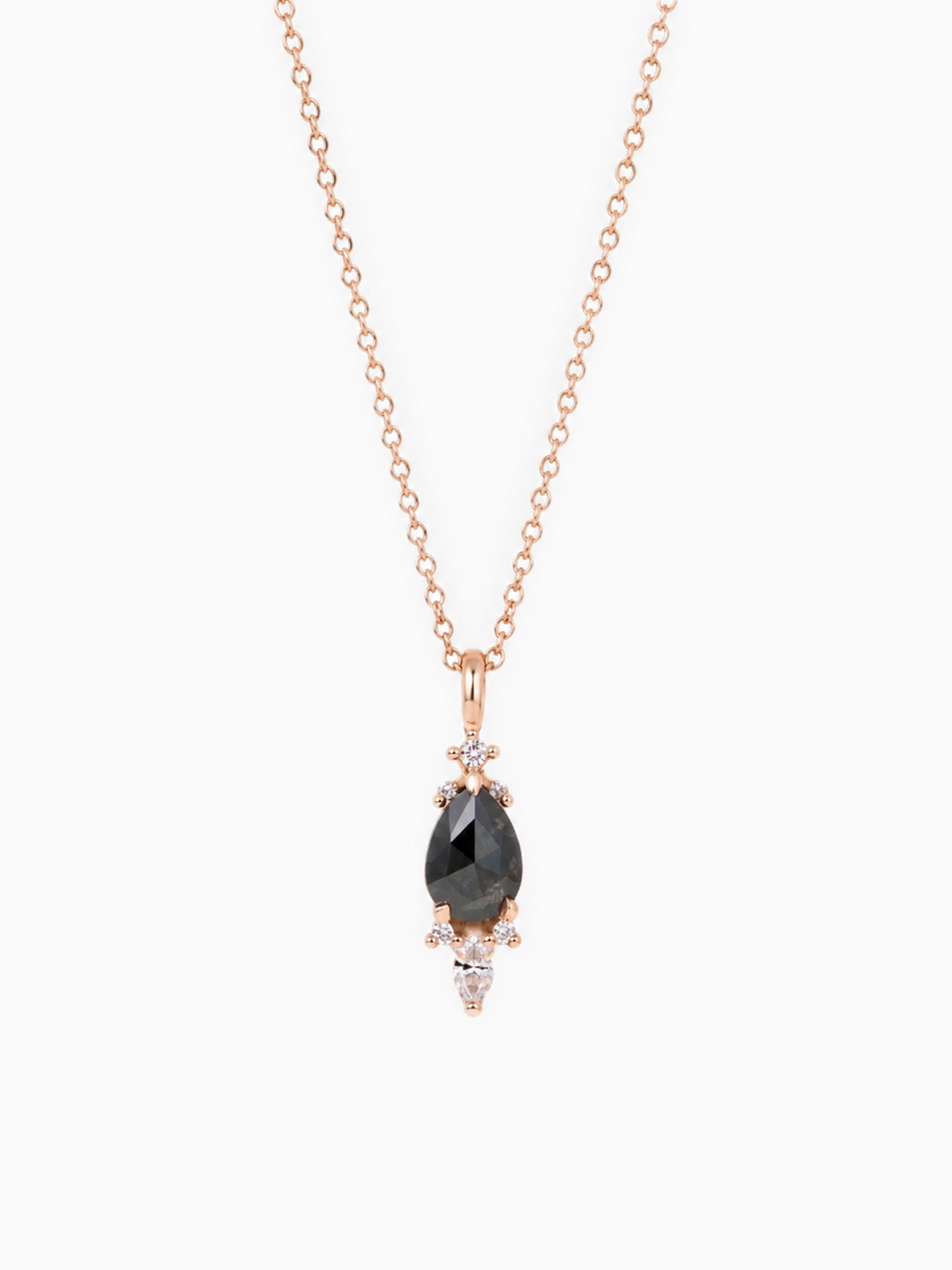 dark salt and pepper pear diamond necklace daily jewelry art deco fine diamond