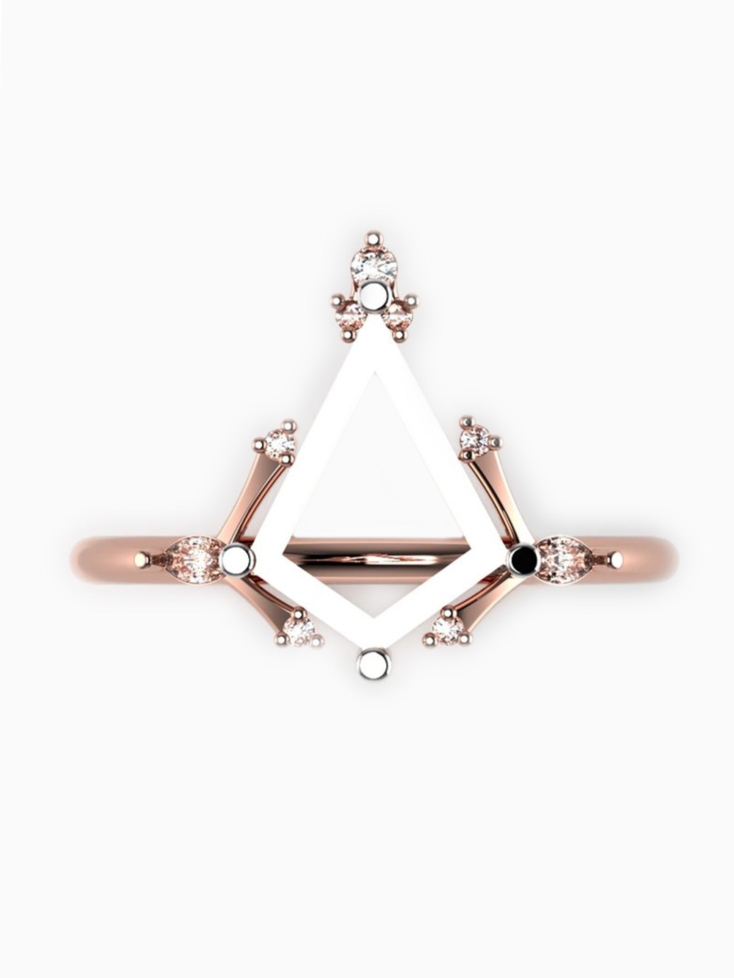 KITE WEDDING RING 14K GOLD DIAMOND RING