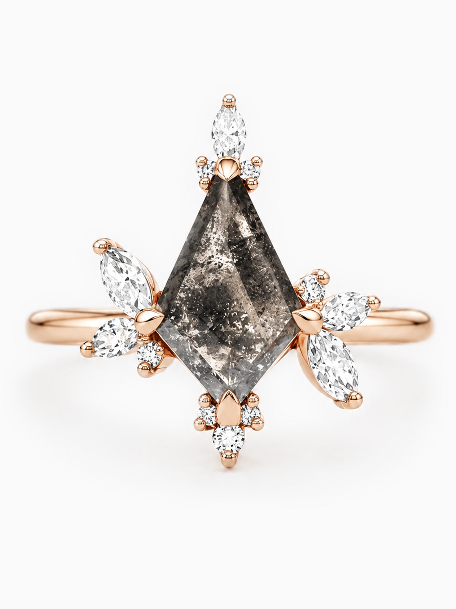 Kite salt and pepper diamond engagement ring fine jewelry diamond wedding ring unique ring