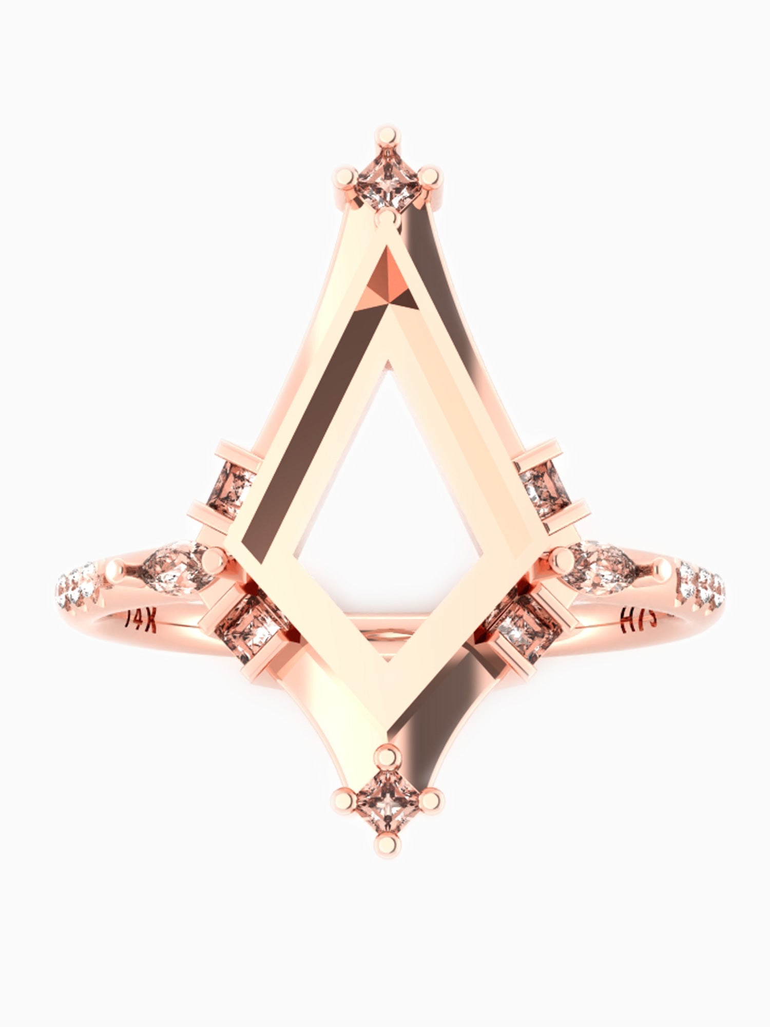 14k gold engagement ring wedding ring fine jewelry kite ring