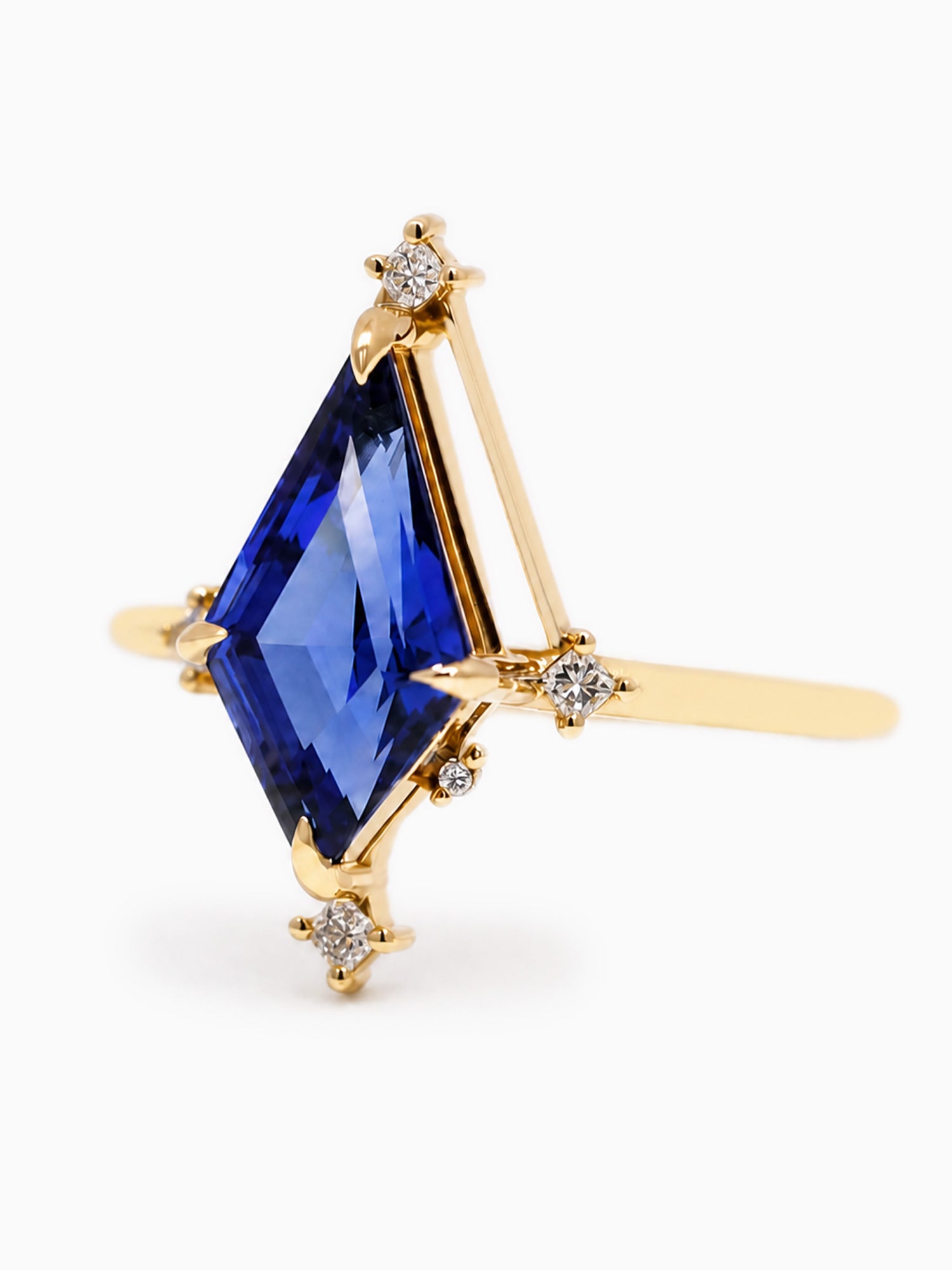 Kite blue sapphire wedding ring proposal fine jewelry engagement ring diamond ring