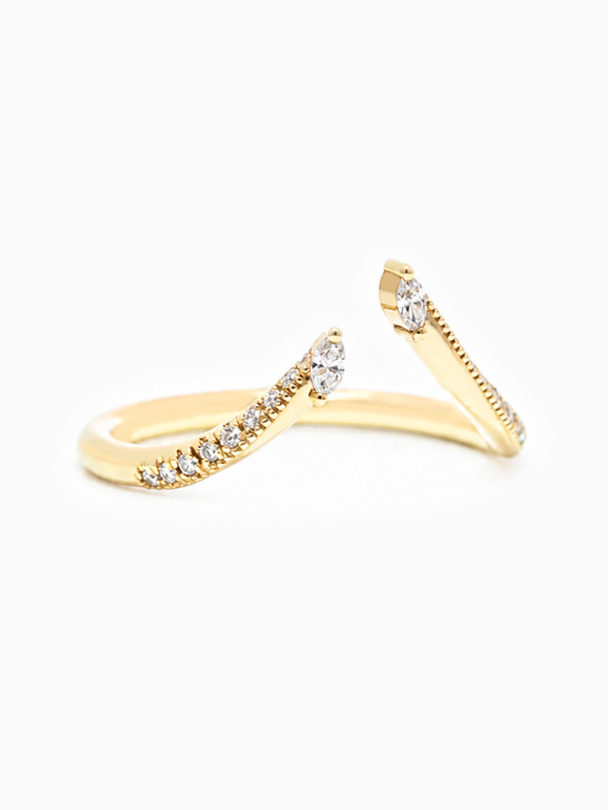 Unique Spire diamond pave setting open band matching band layered wedding ring fine jewelry diamond stacking rings