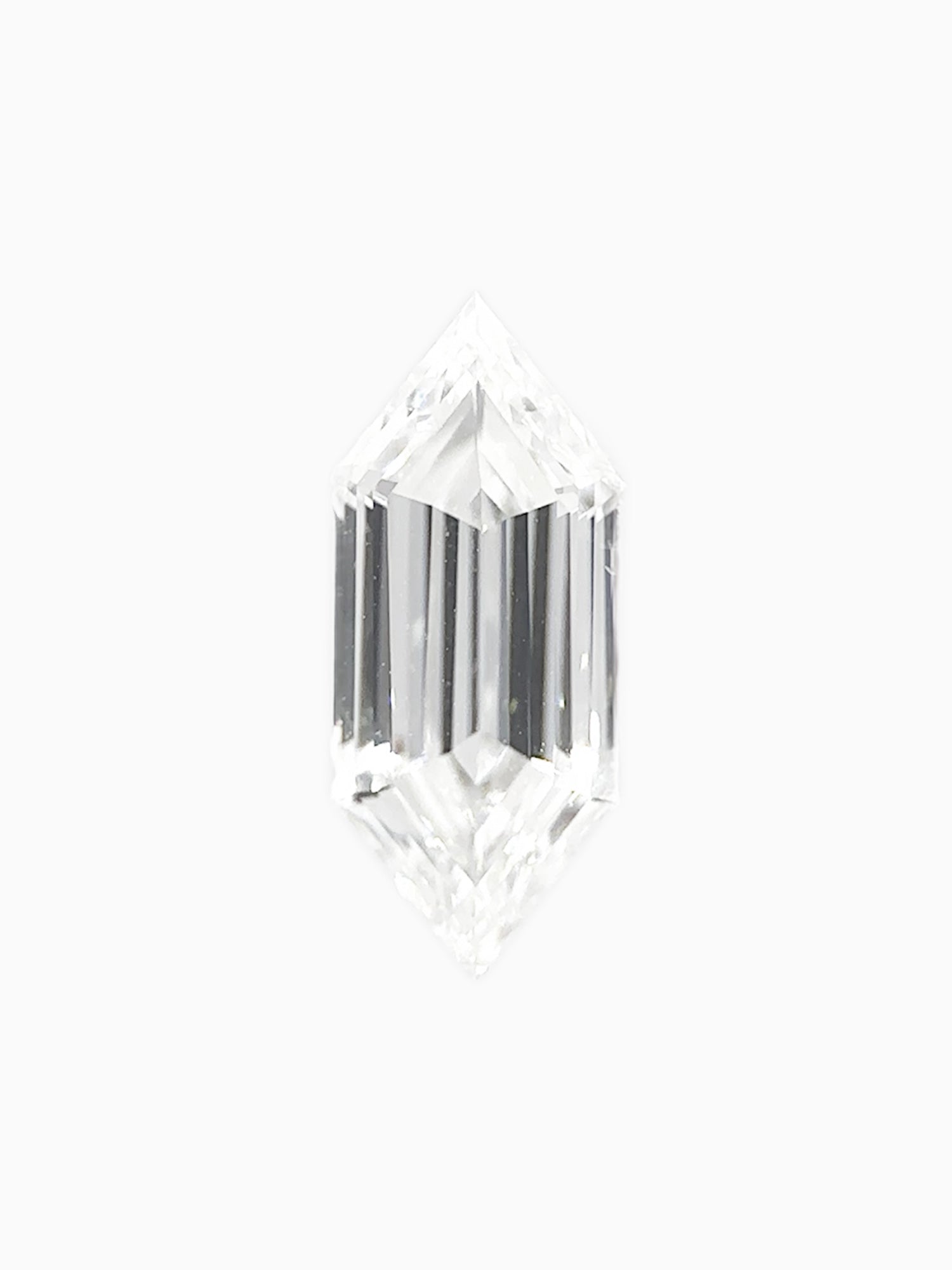 White Elongated hexagon lab-grown diamond loose gemstone