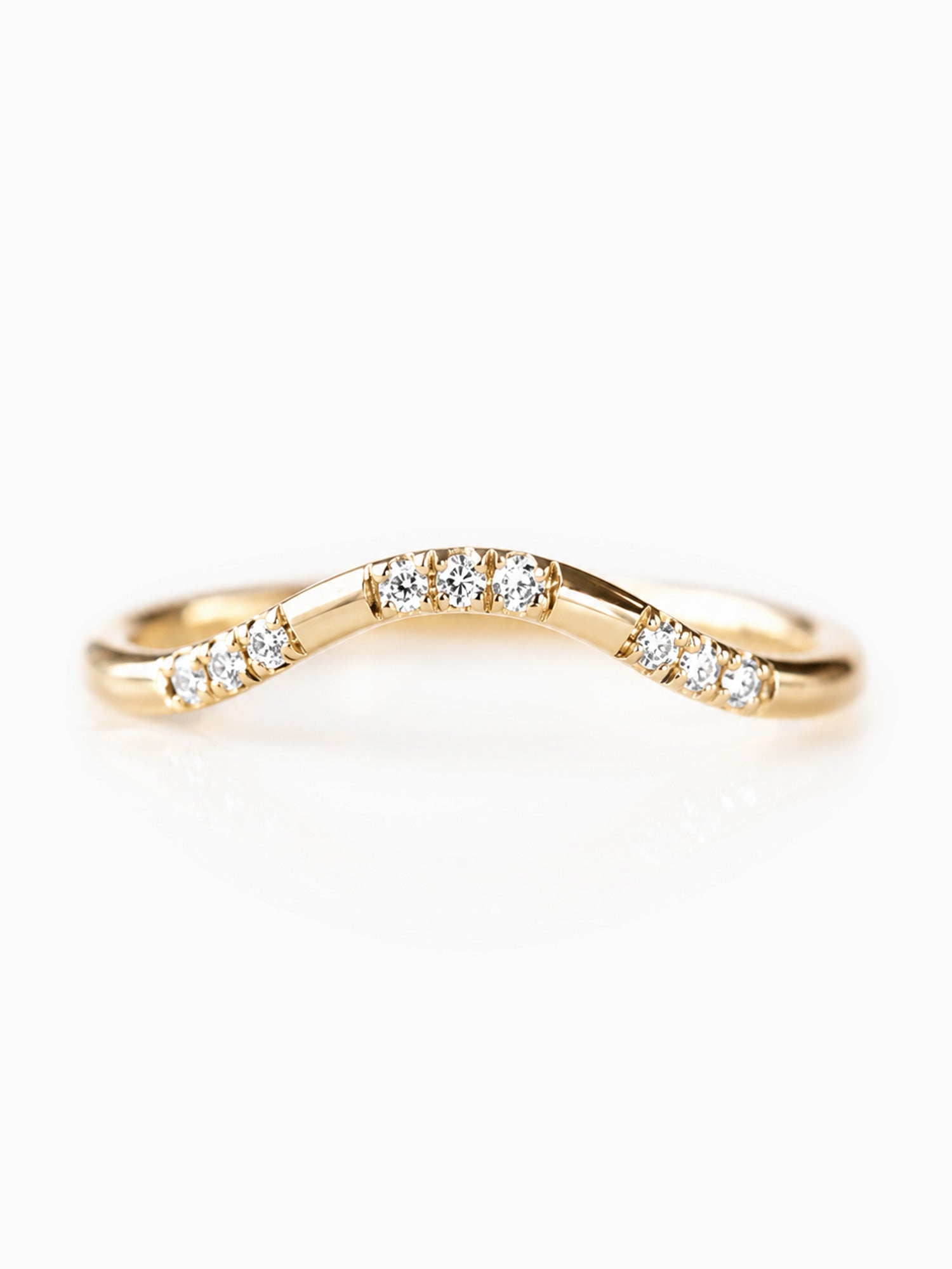 Dainty wedding band diamond pave matching band