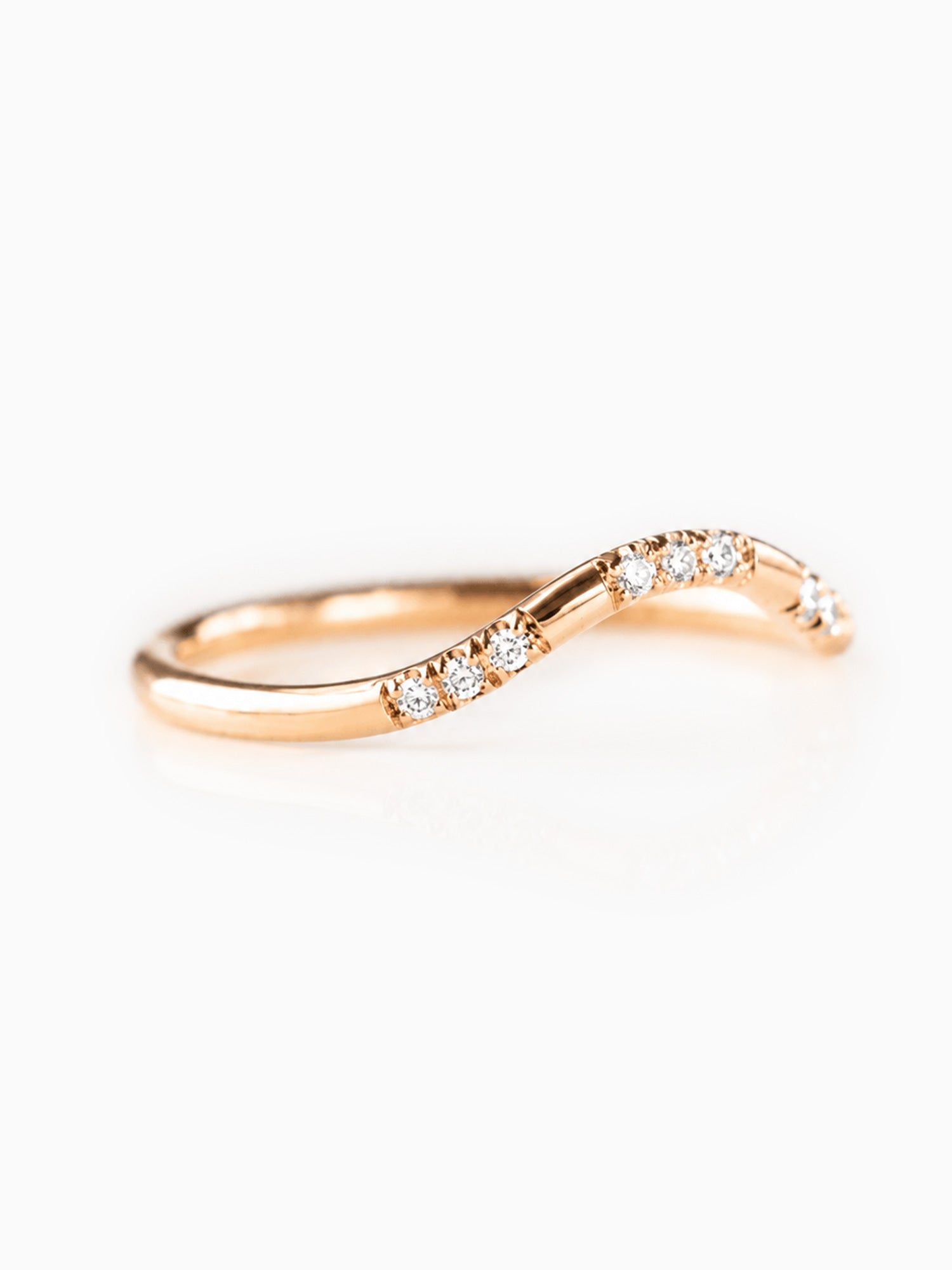 14k rose gold diamond wedding band pave diamond matching band