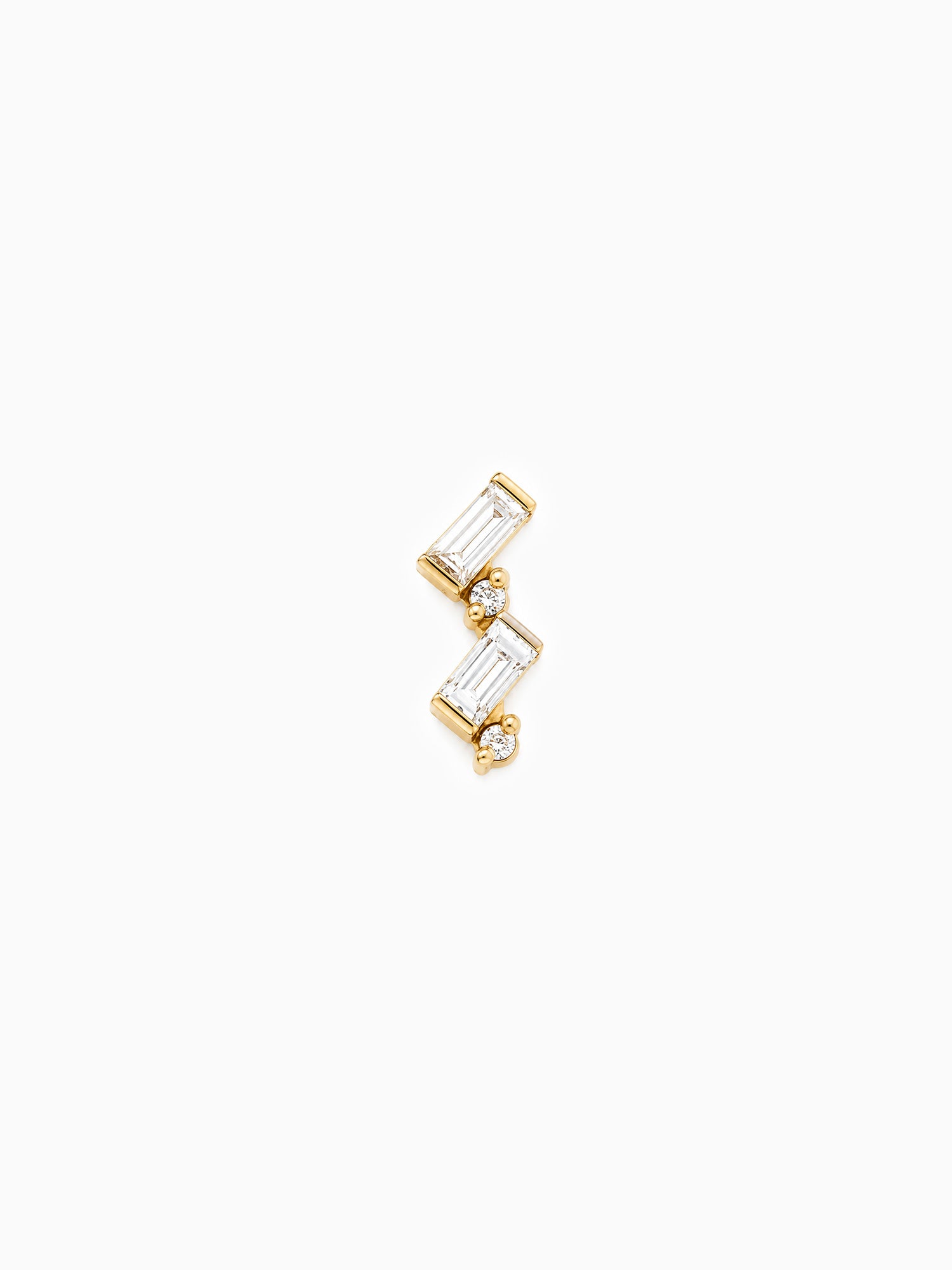 Baguette diamond stud earrings fine jewelry minimal luxury daily earrings