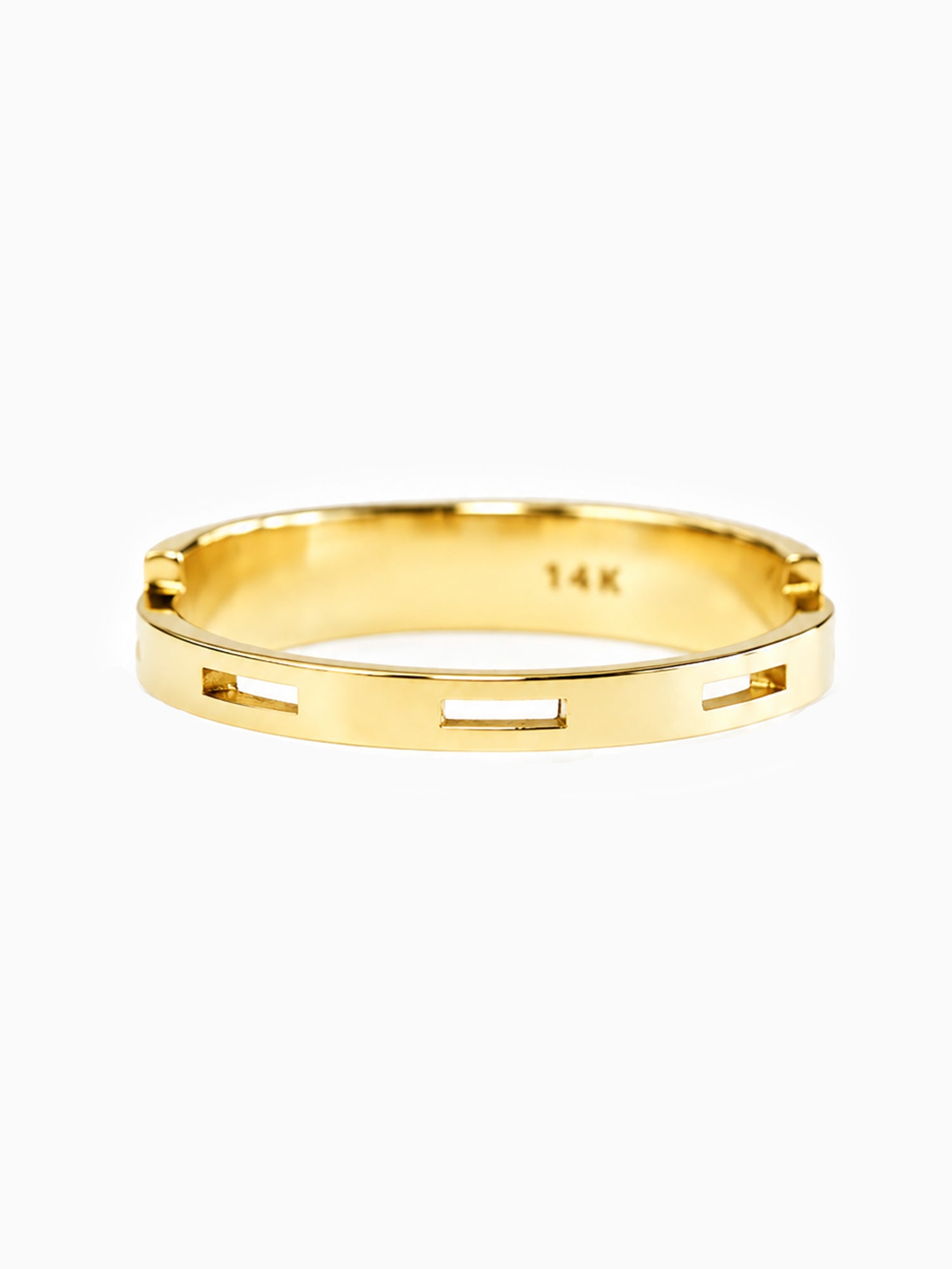 14K Yellow gold fine jewelry unique architectural fine jewelry
