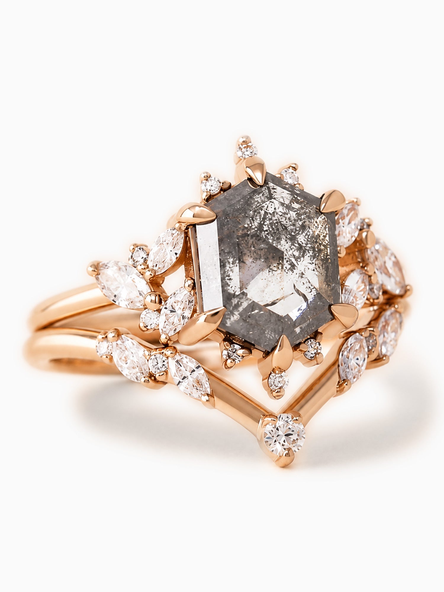 Gabriella Ring Set (Ring & Band) - HIDDENSPACE
