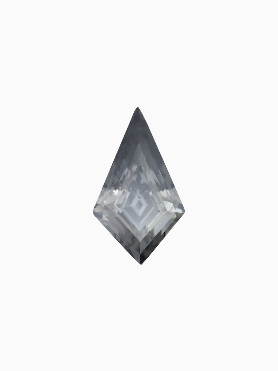 Black kite shaped moissanite on white background