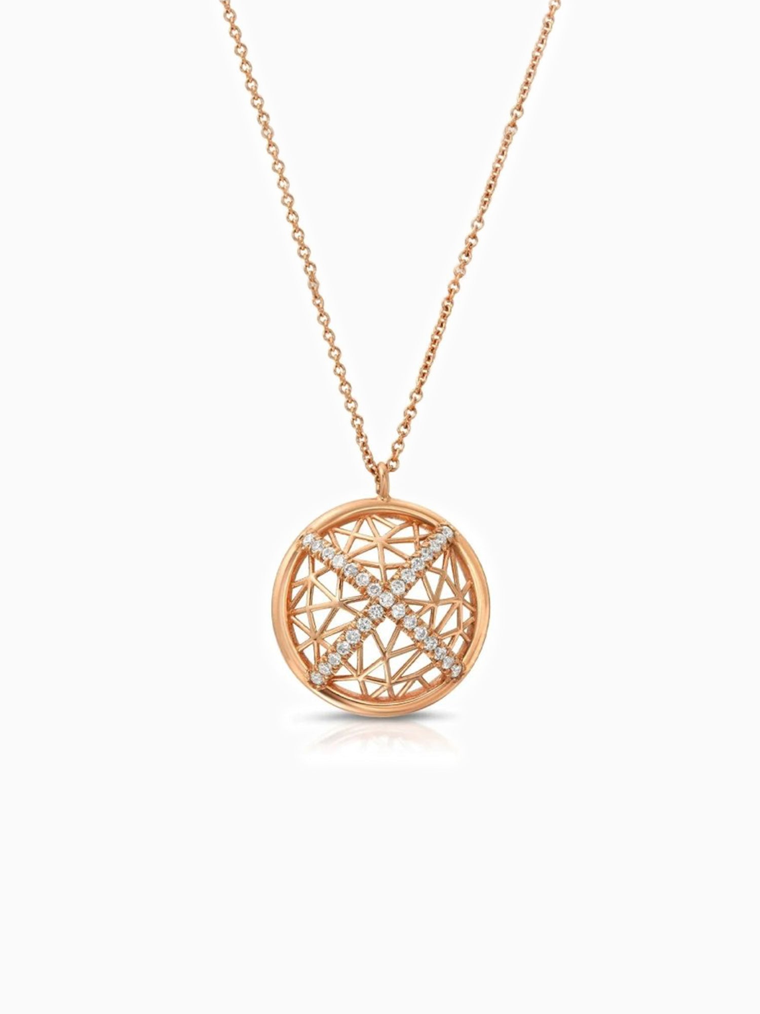 Diamond half dome fine jewelry necklace