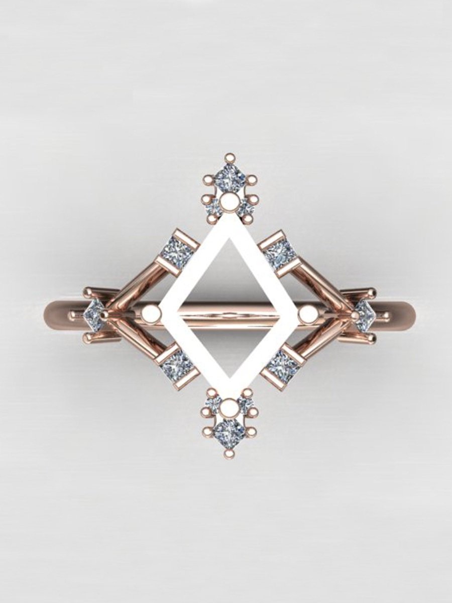 hiddenspace jewelry fine jewelry los angeles art deco design architectural fine jewelry wedding band stacking rings stackable band 14k gold ring diamond ring unique fine jewelry GRETA DESIGN