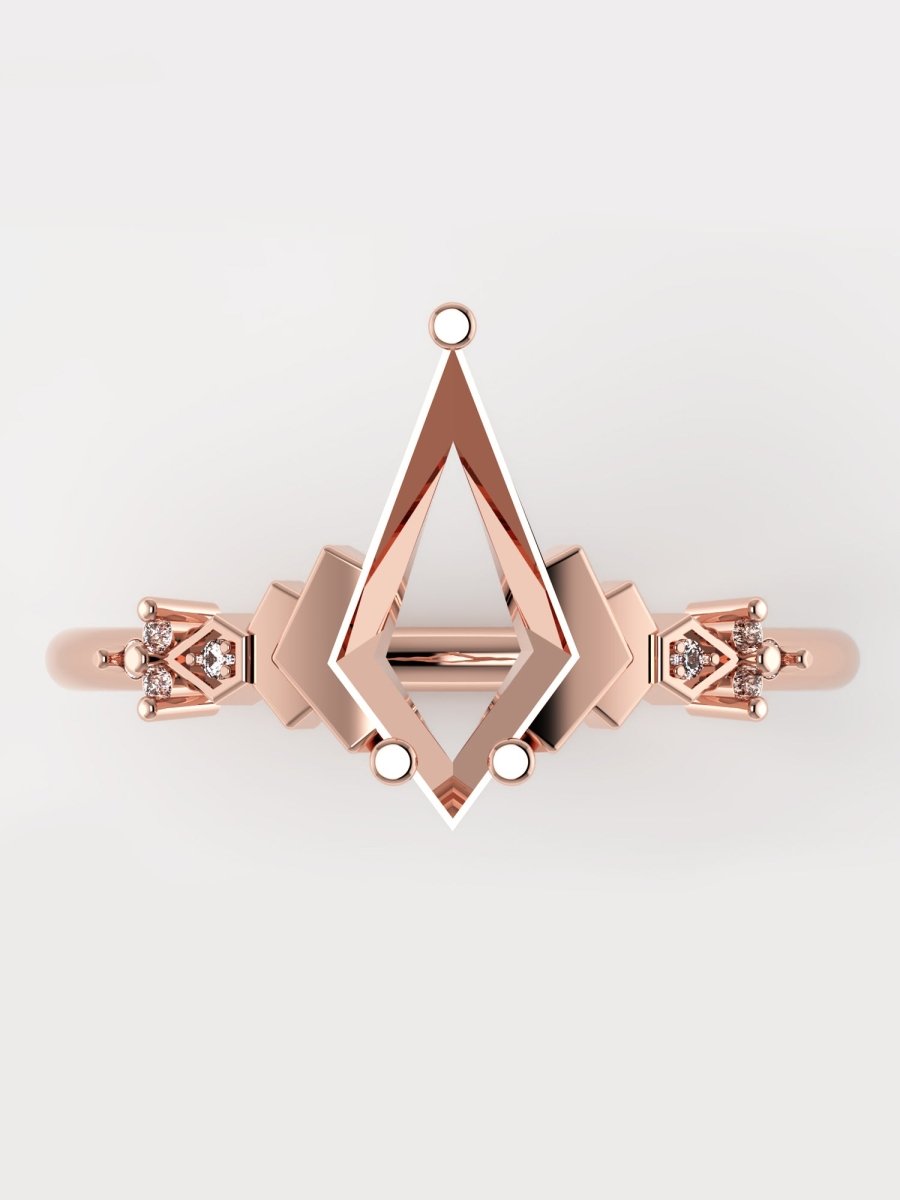 Kite Engagement Ring Iconic Wedding ring Modern Art Deco Jewelry Proposal Ideas Diamond ring Anniversary ring Vintage Ring