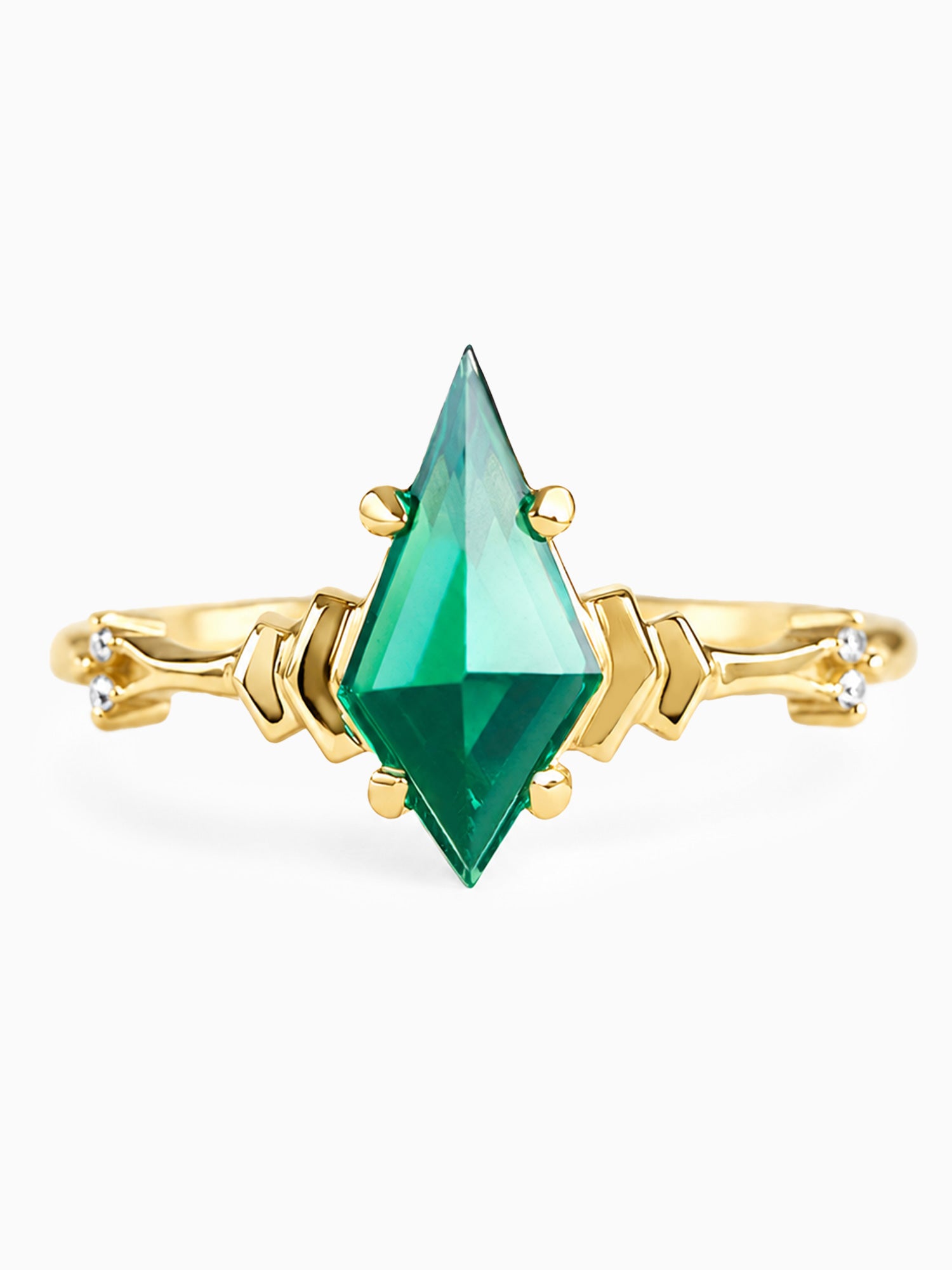 Kite emerald step cut engagement ring fine jewelry wedding ring proposal ring
