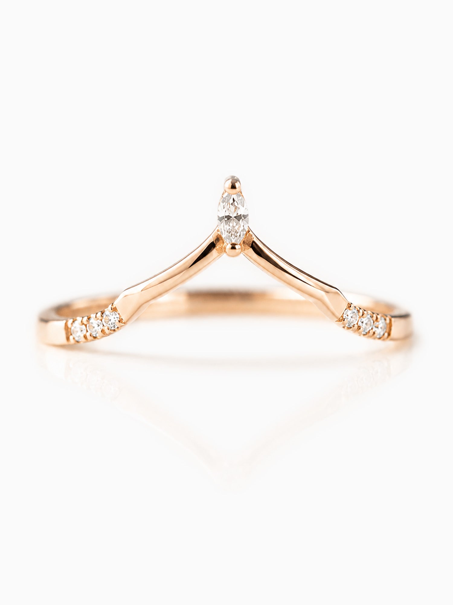 14K Rose gold diamond wedding band fine jewelry pave band