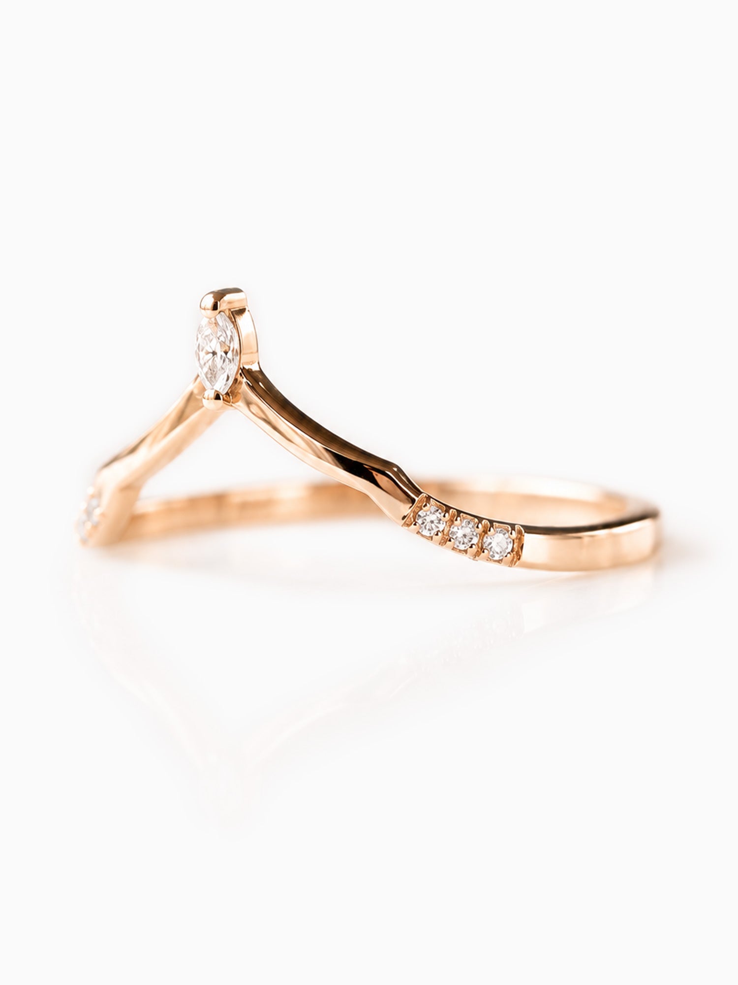 14K Rose gold diamond wedding band fine jewelry matching band
