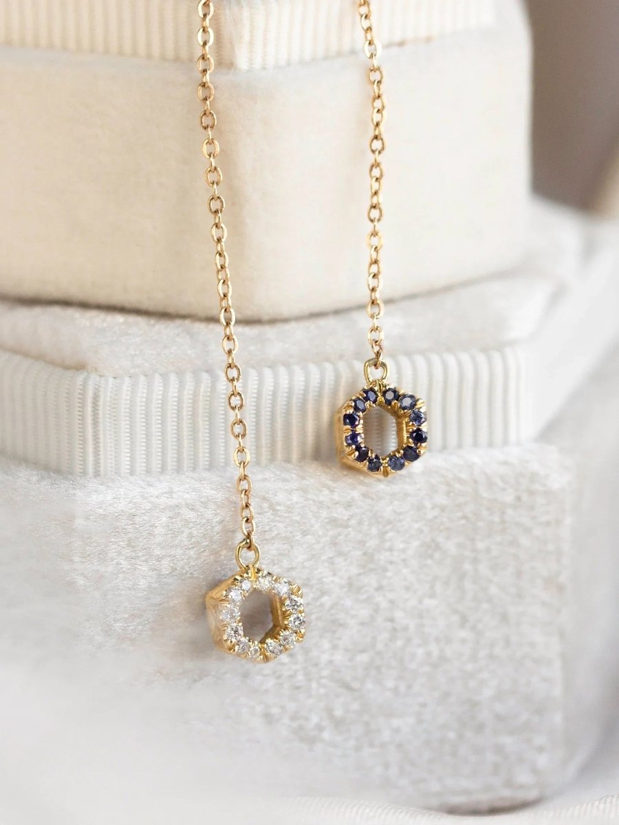 Line Hexagon Dangling Earring