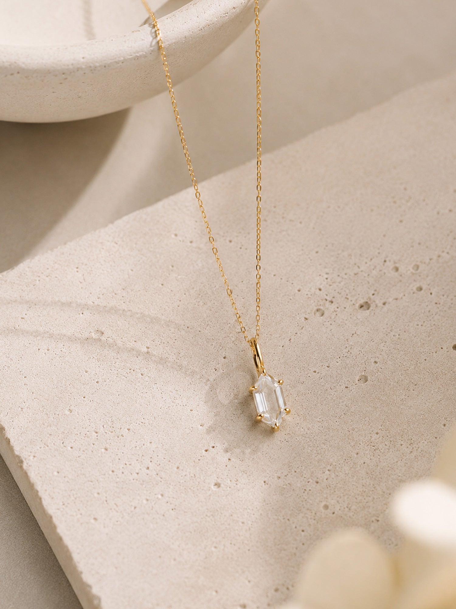 topax hexagon fine jewelry 14k yellow gold daily necklace