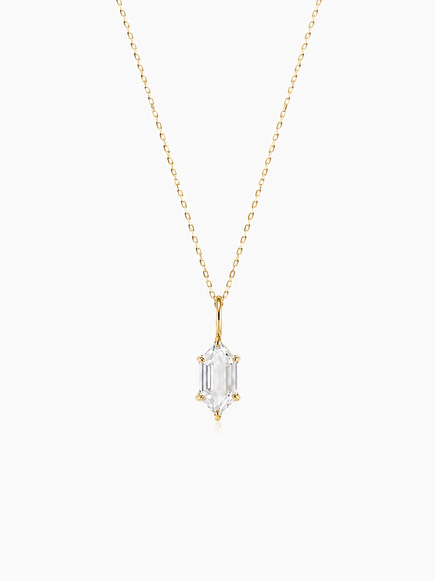 white topaz hexagon necklace fine jewelry
