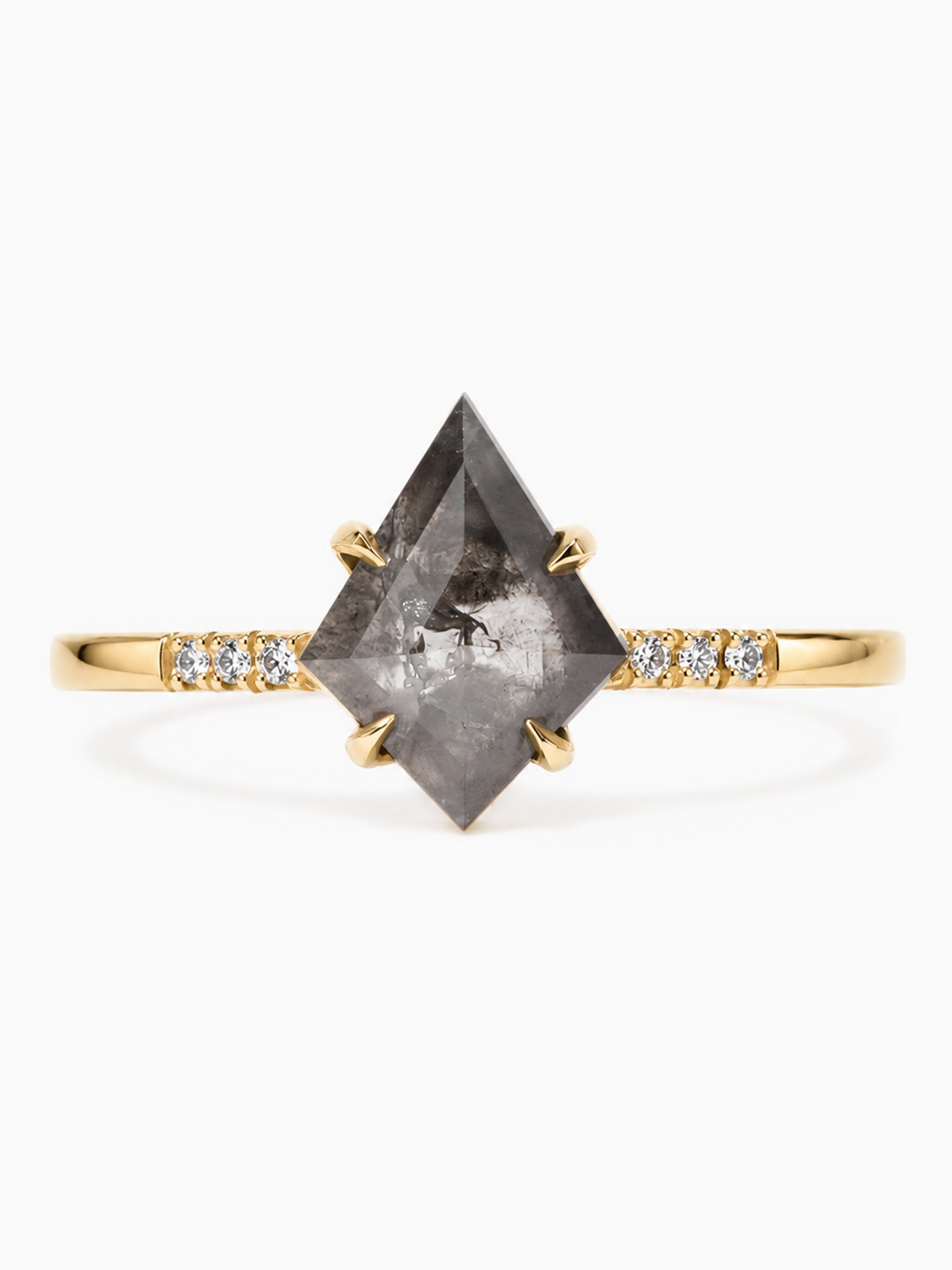 Salt and pepper diamond engagement ring diamond wedding kite ring