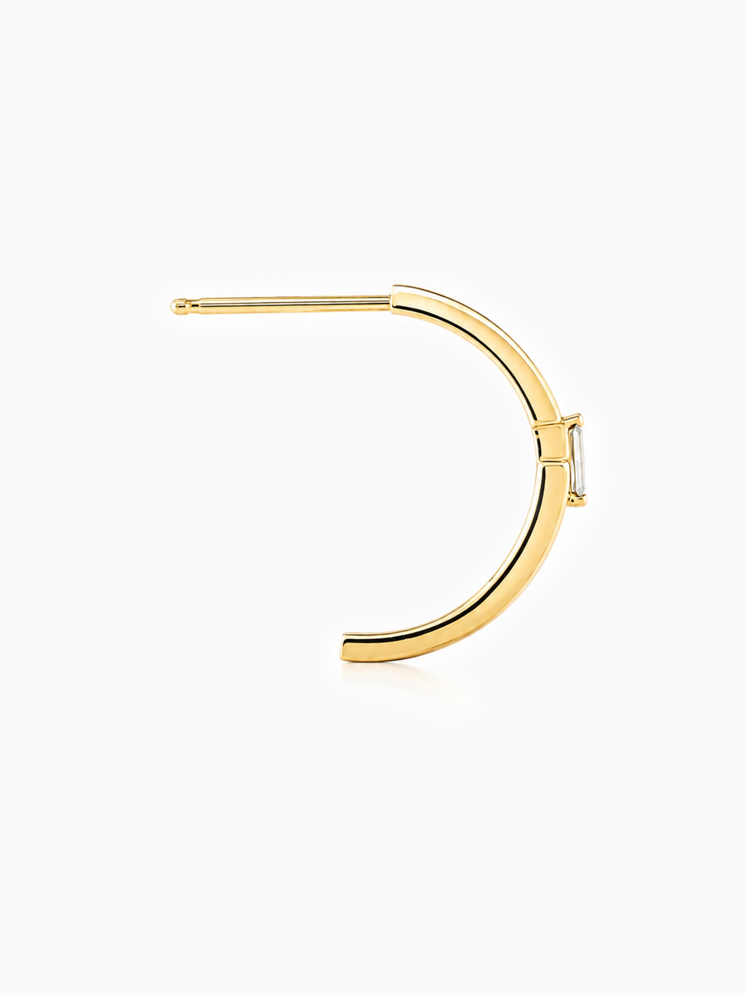 elegant 14k yellow gold fine jewelry baguette diamond earring stud