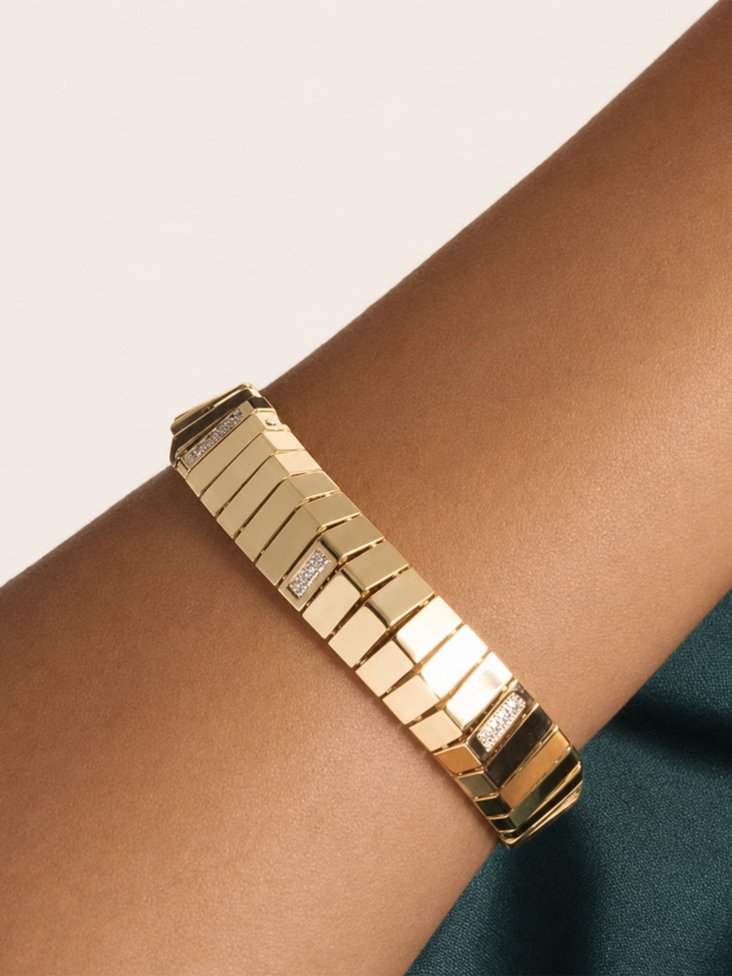 Diamond Piano bracelet unique architectural fine jewelry