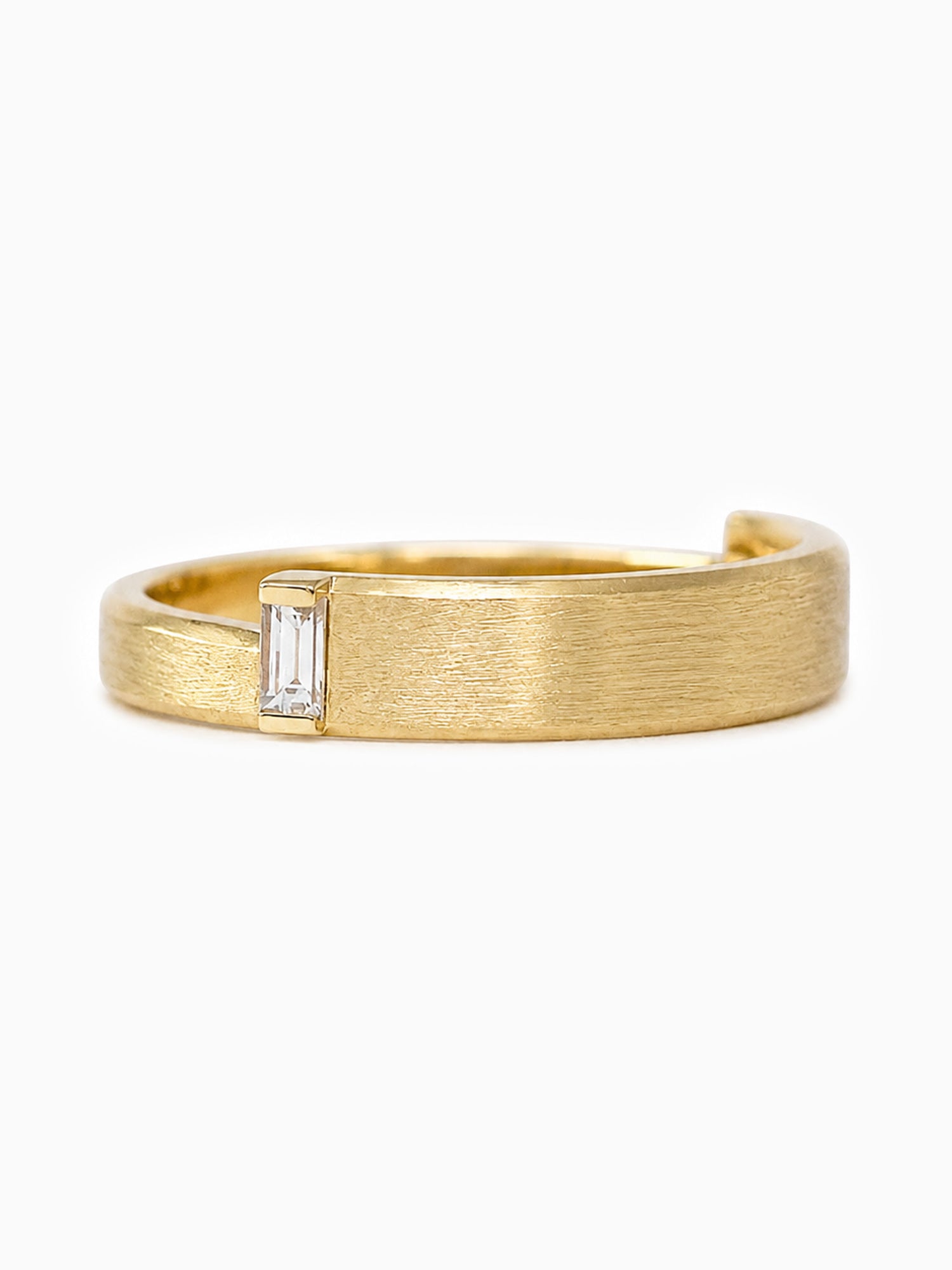 brush texture fine jewelry baguette diamond statement ring