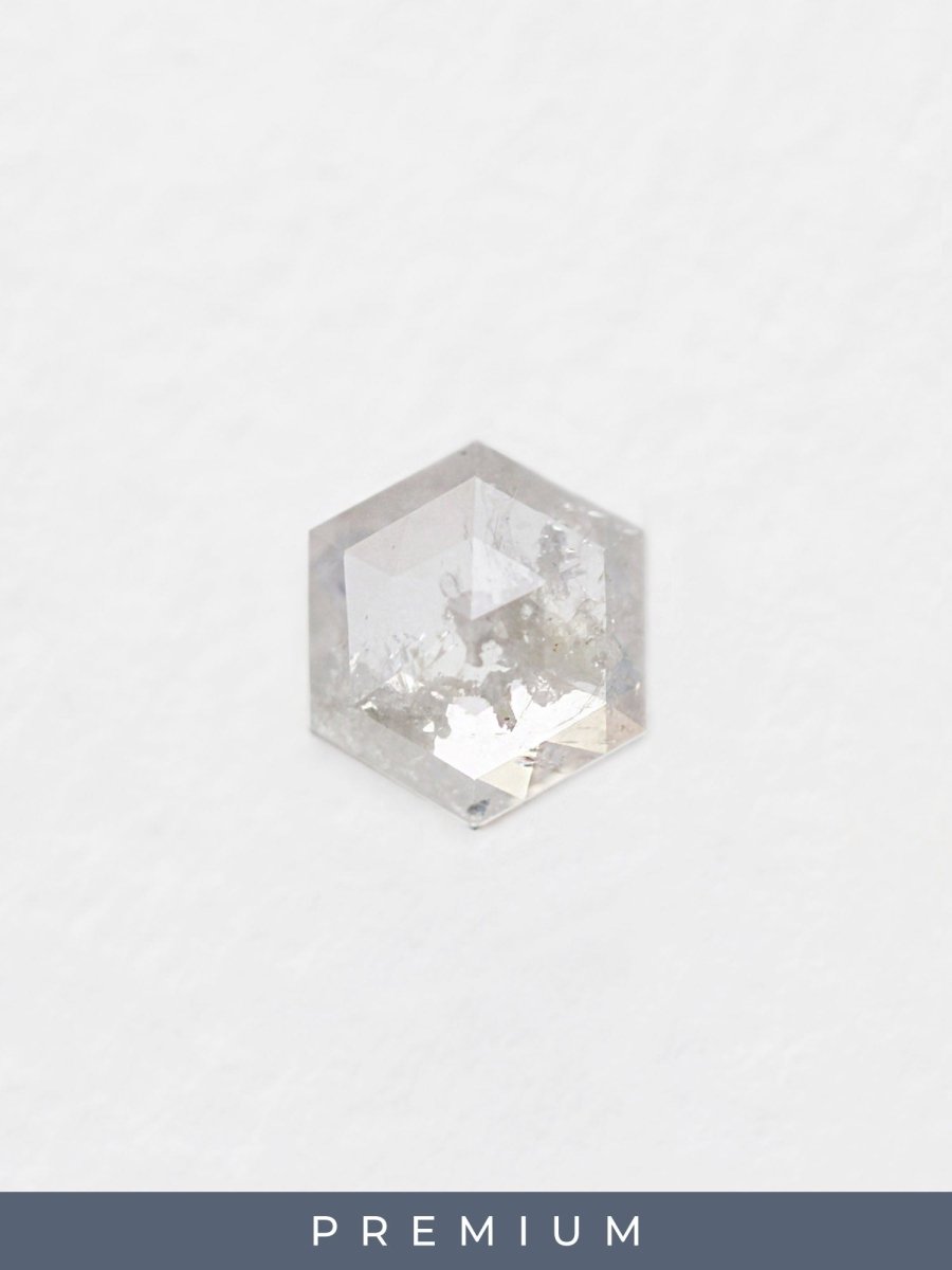 Inventaire hexagonal de sel et de poivre de qualité supérieure de 1,24 ct SKU SPHEX-102