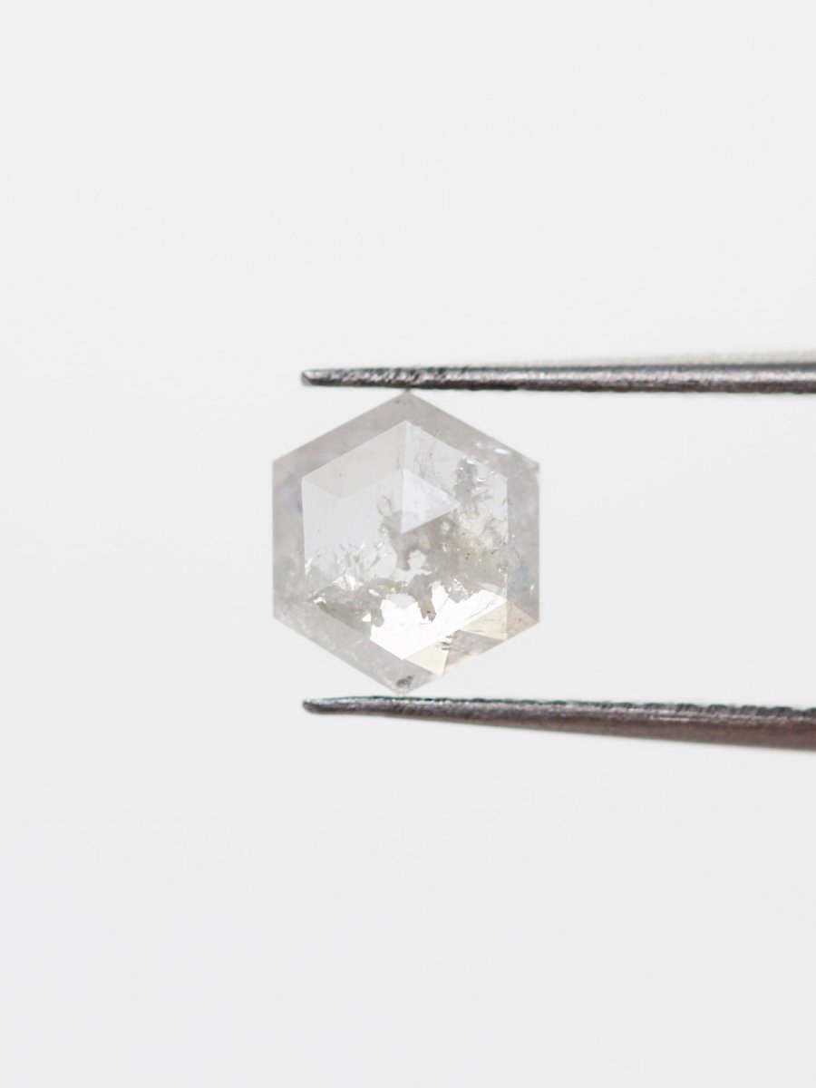 Inventaire hexagonal de sel et de poivre de qualité supérieure de 1,24 ct SKU SPHEX-102