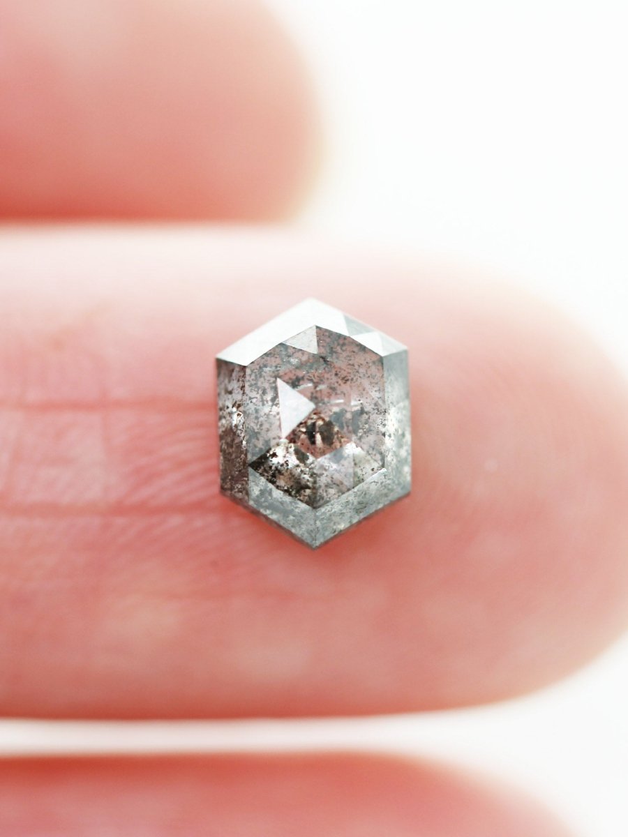 1.70CT Premium Salt and Pepper Hexagon Inventory SKU SPHEX-101