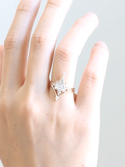 Hiddenspace jewelry los angeles Clementine band stacking ring diamond ring engagement ring matching band unique stacking ring vintage ring architectural design